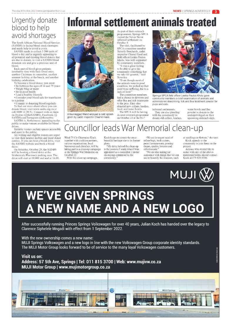 Springs Advertiser 20 October 2022 page 3