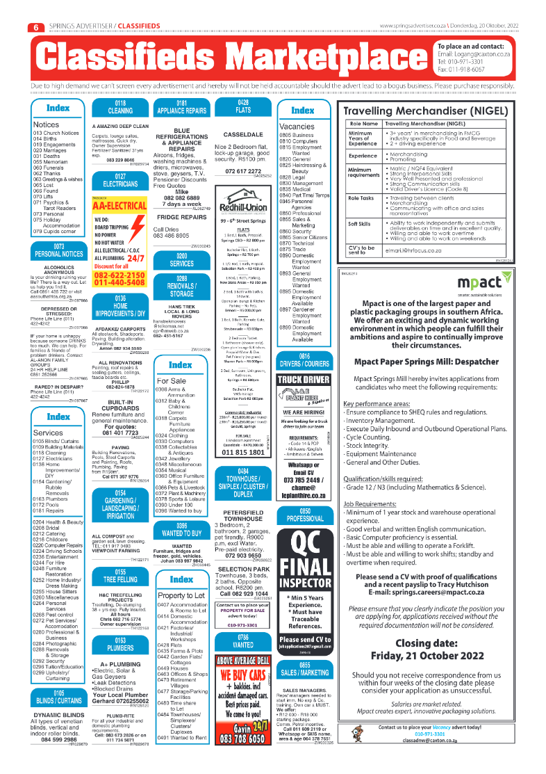 Springs Advertiser 20 October 2022 page 6