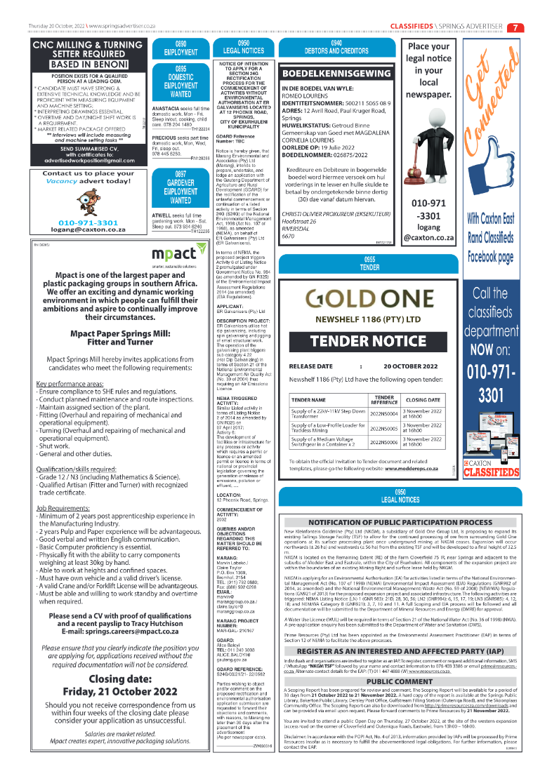 Springs Advertiser 20 October 2022 page 7