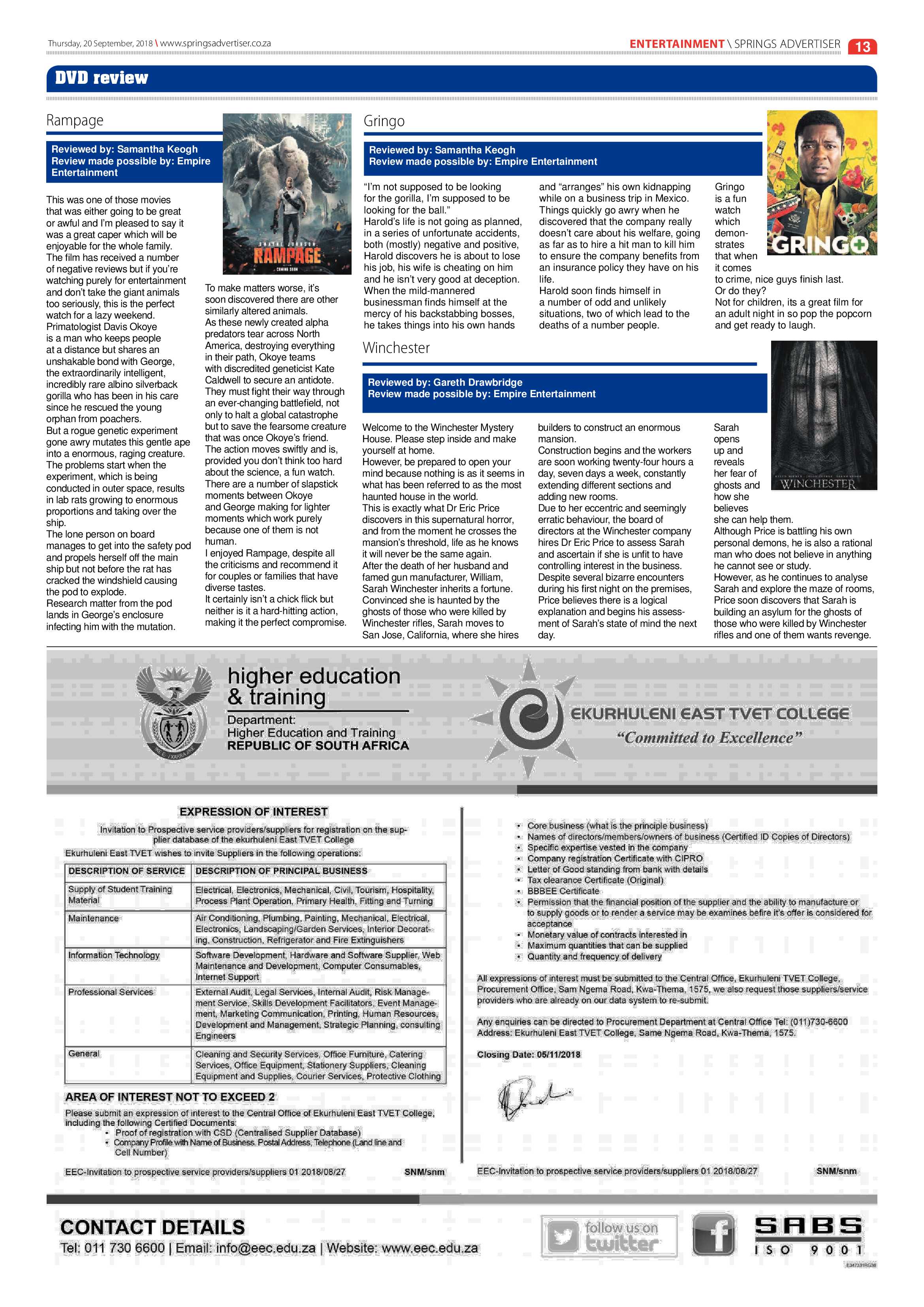 Springs Advertiser 20 September 2018 page 13