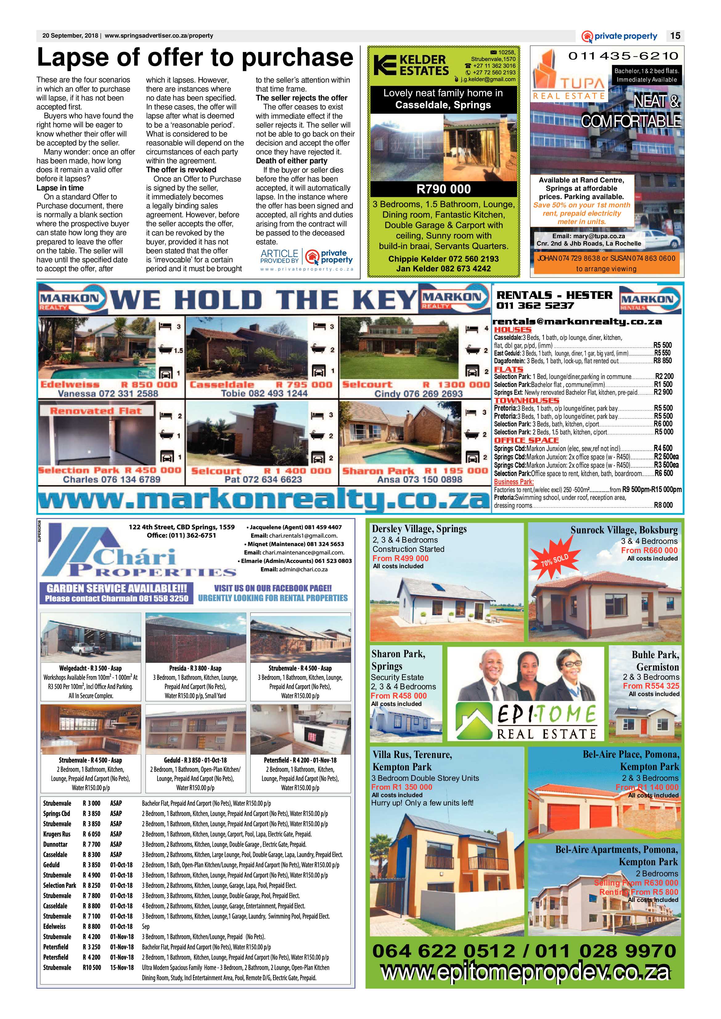 Springs Advertiser 20 September 2018 page 15