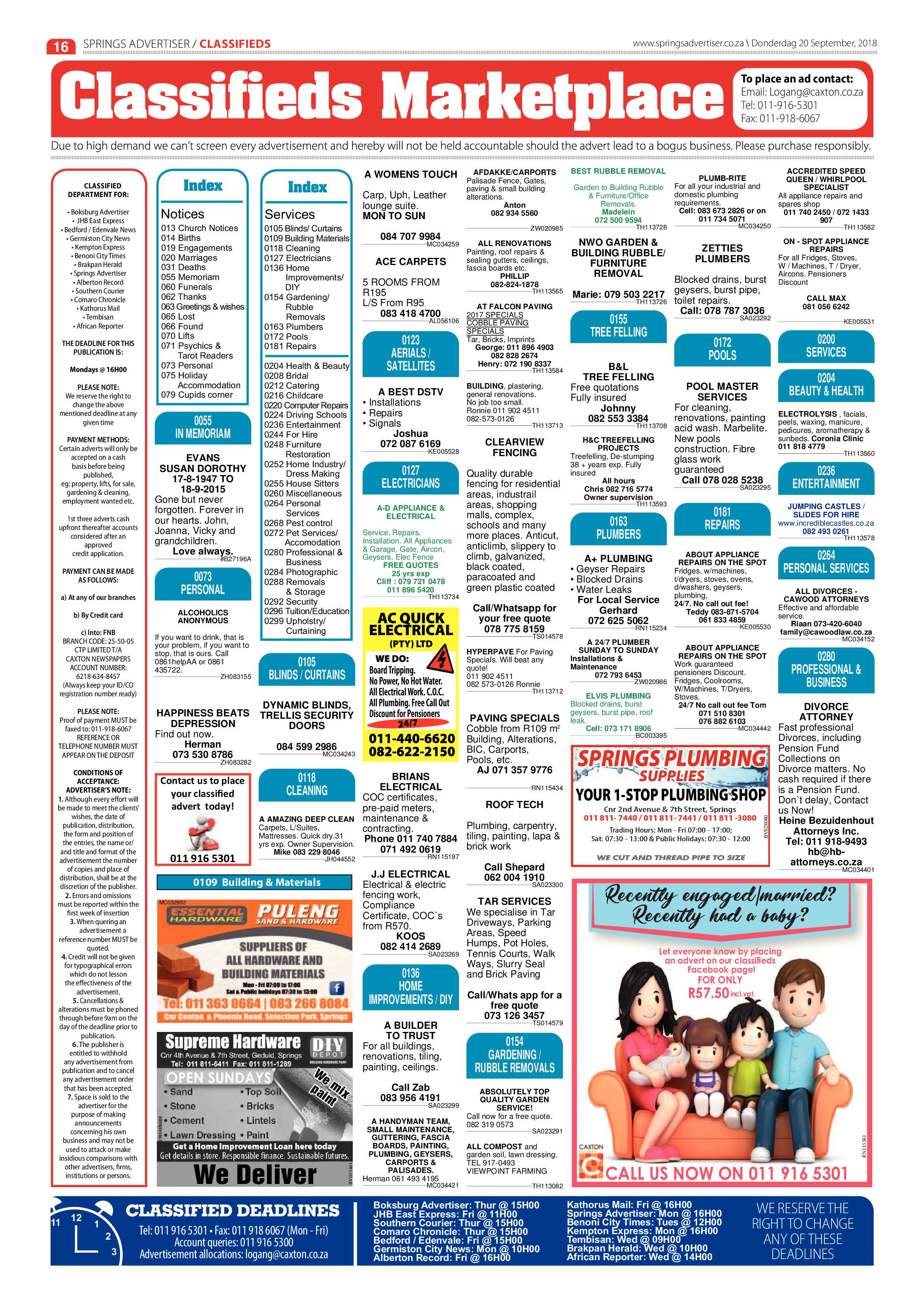 Springs Advertiser 20 September 2018 page 16