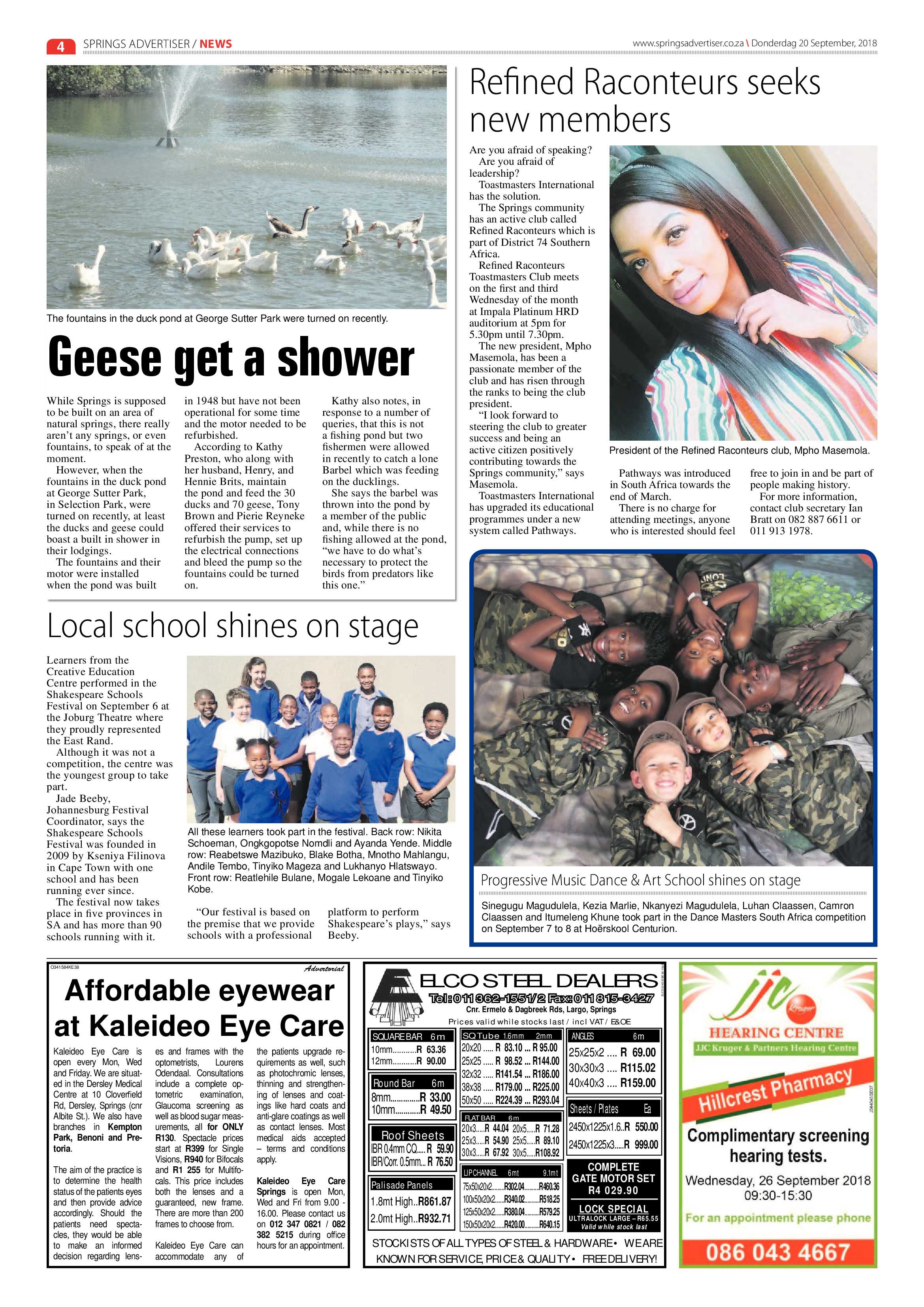 Springs Advertiser 20 September 2018 page 4