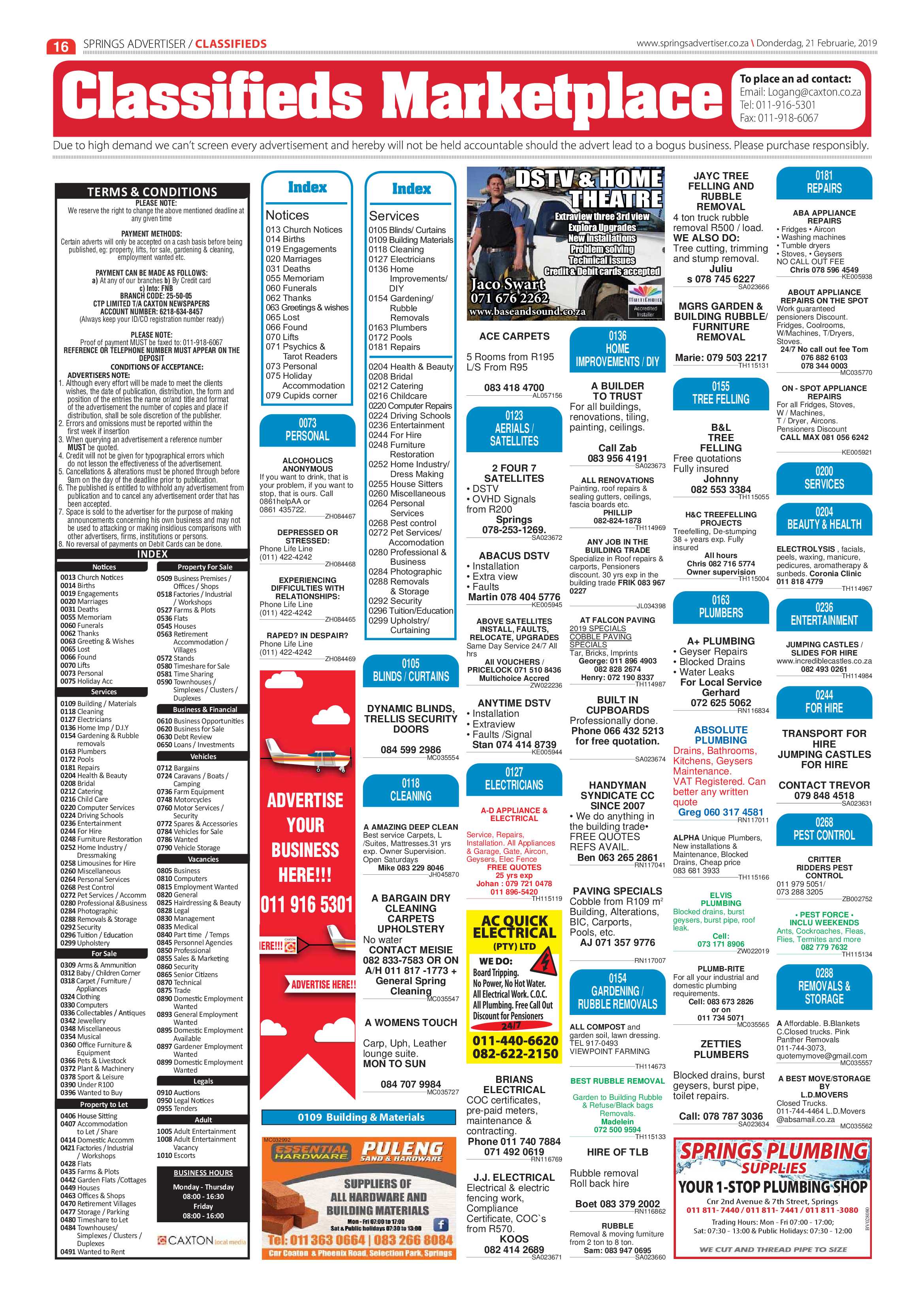 Springs Advertiser 21 February 2019 page 16