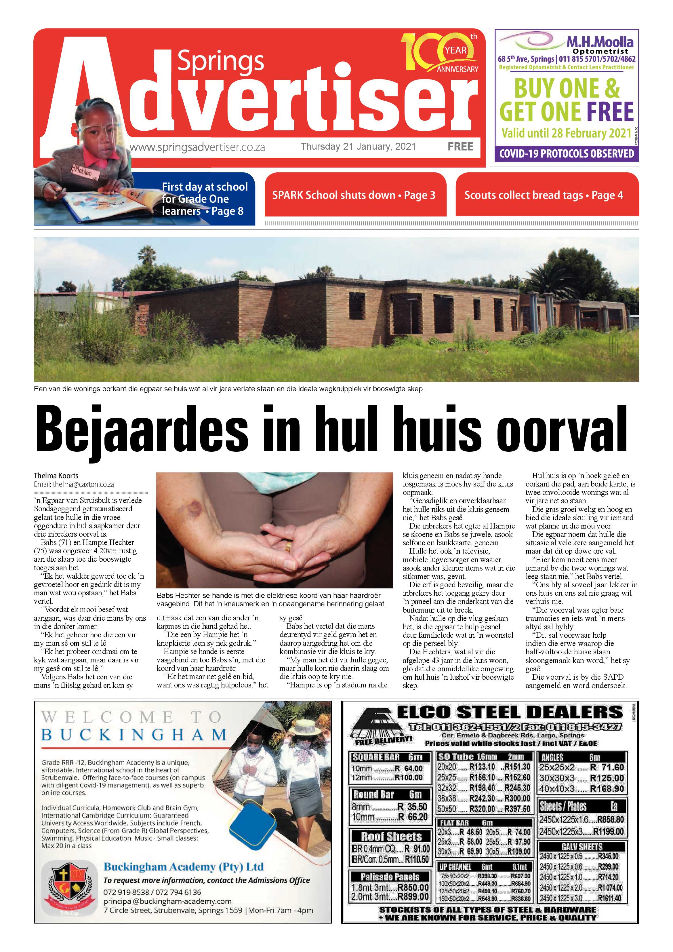 Springs Advertiser 21 January 2021 page 1