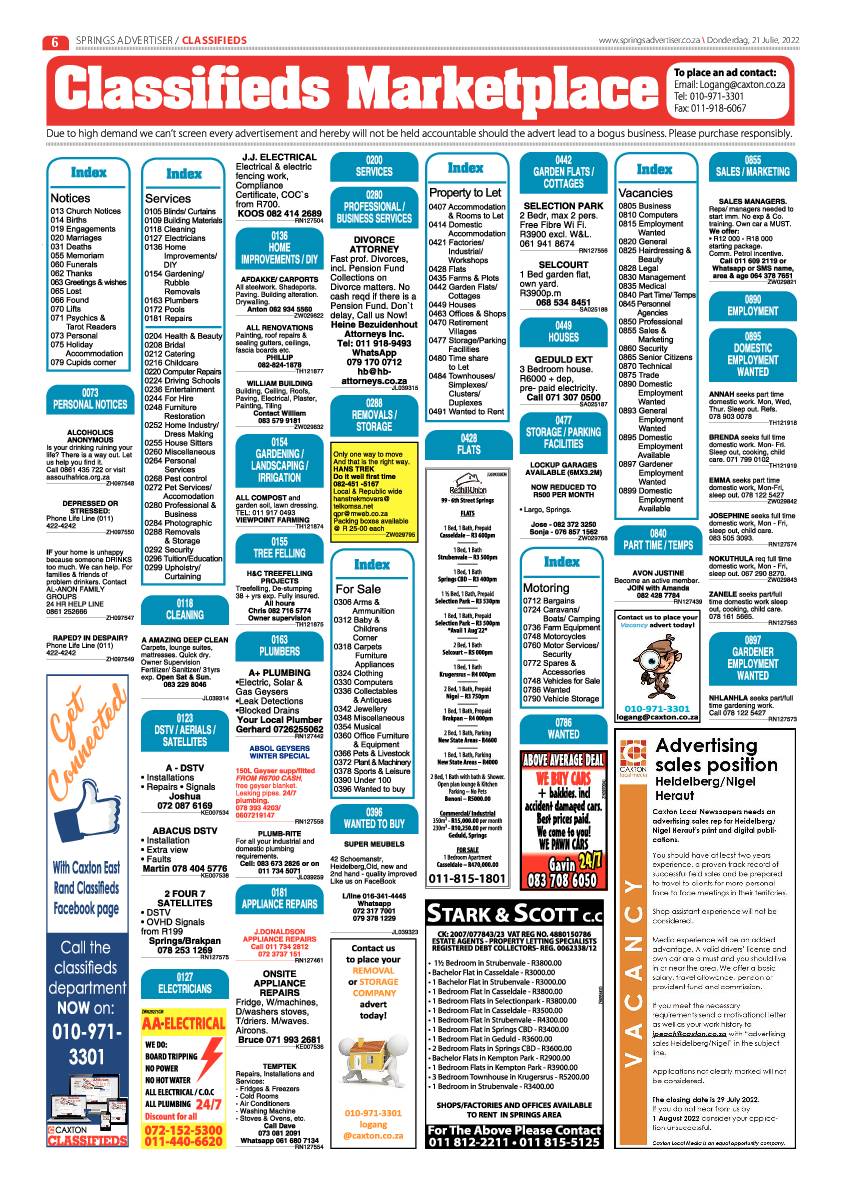 Springs Advertiser 21 July 2022 page 6