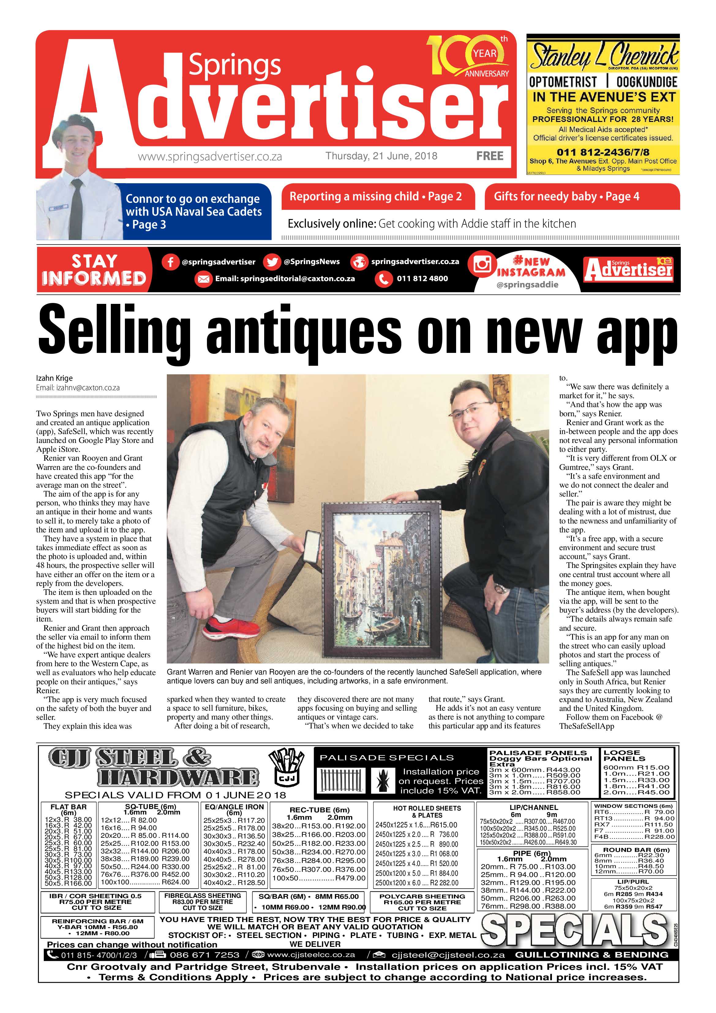Springs Advertiser 21 June 2018 page 1