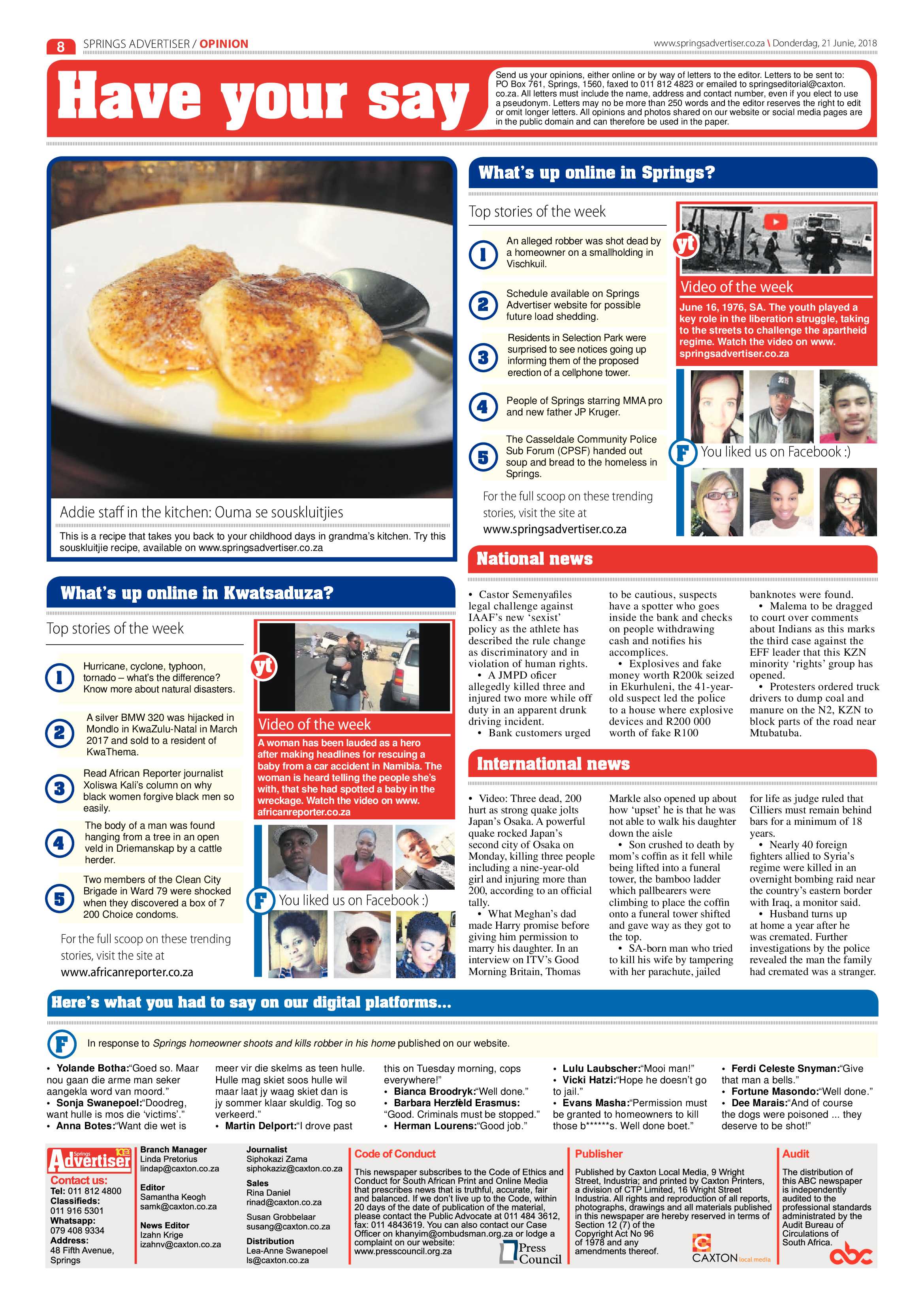 Springs Advertiser 21 June 2018 page 8