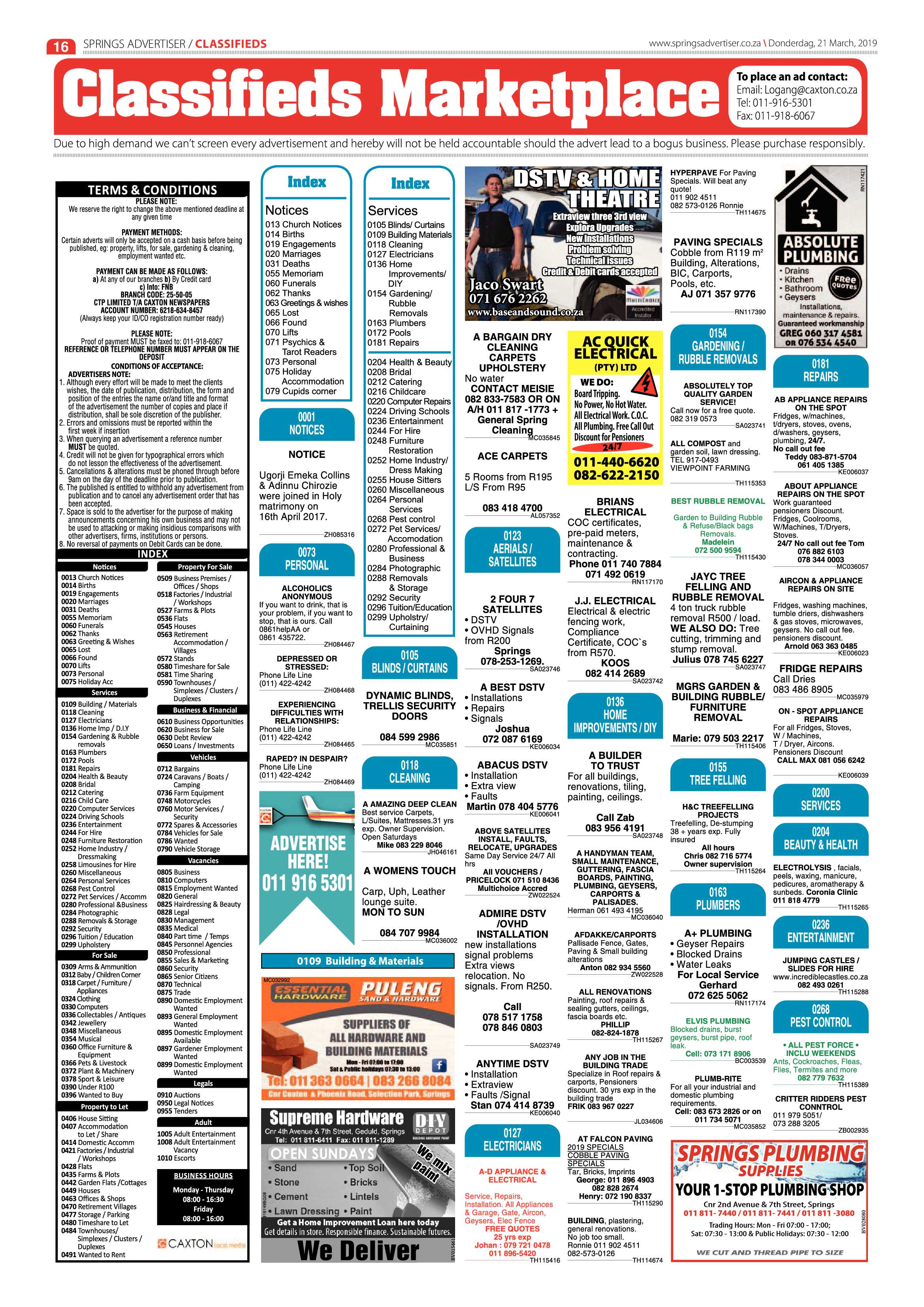 Springs Advertiser 21 March 2019 page 16