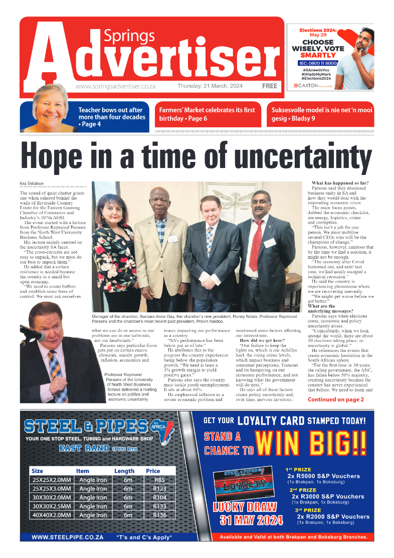 Springs Advertiser 21 March 2024 page 1