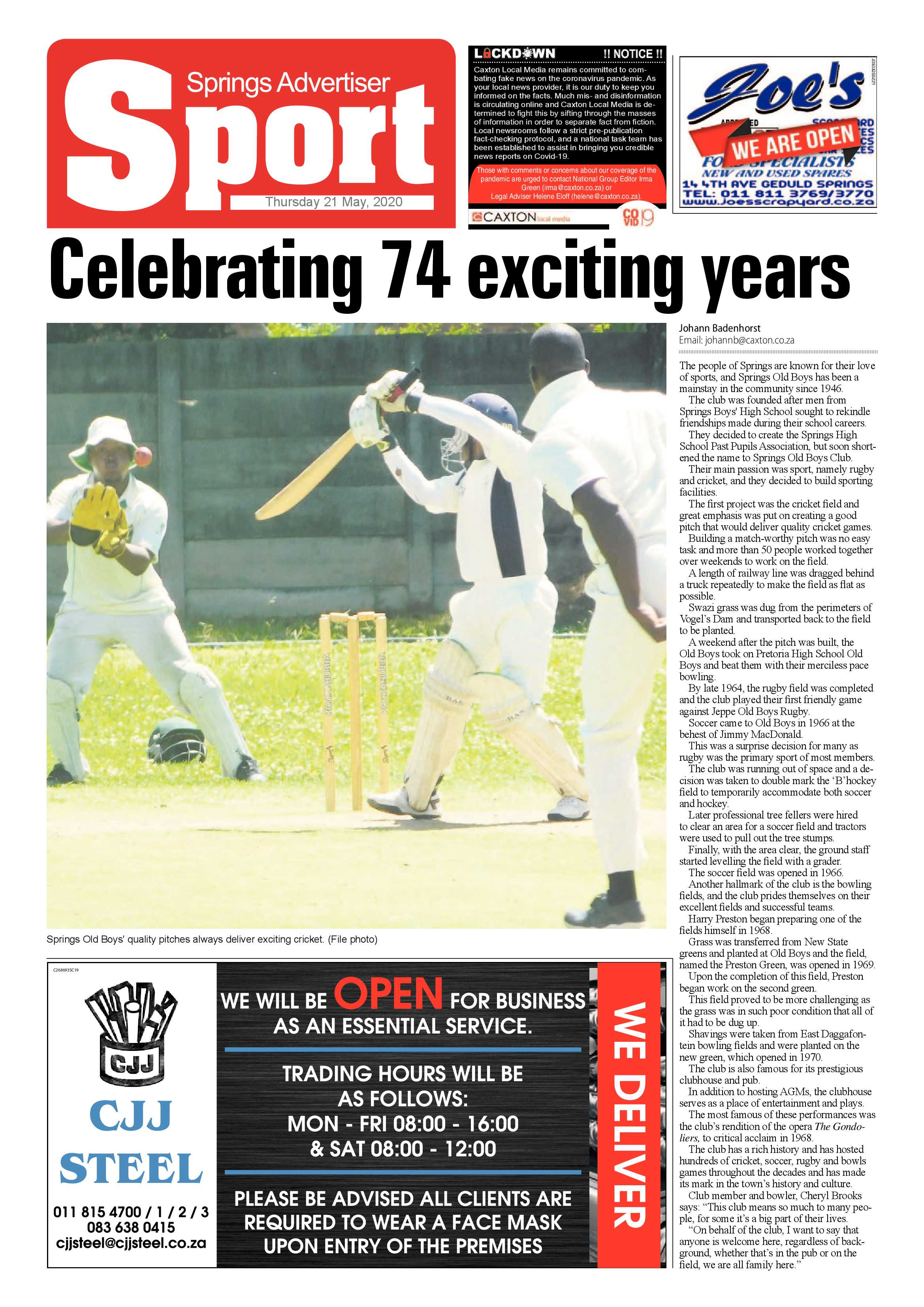 Springs Advertiser 21 May 2020 page 12