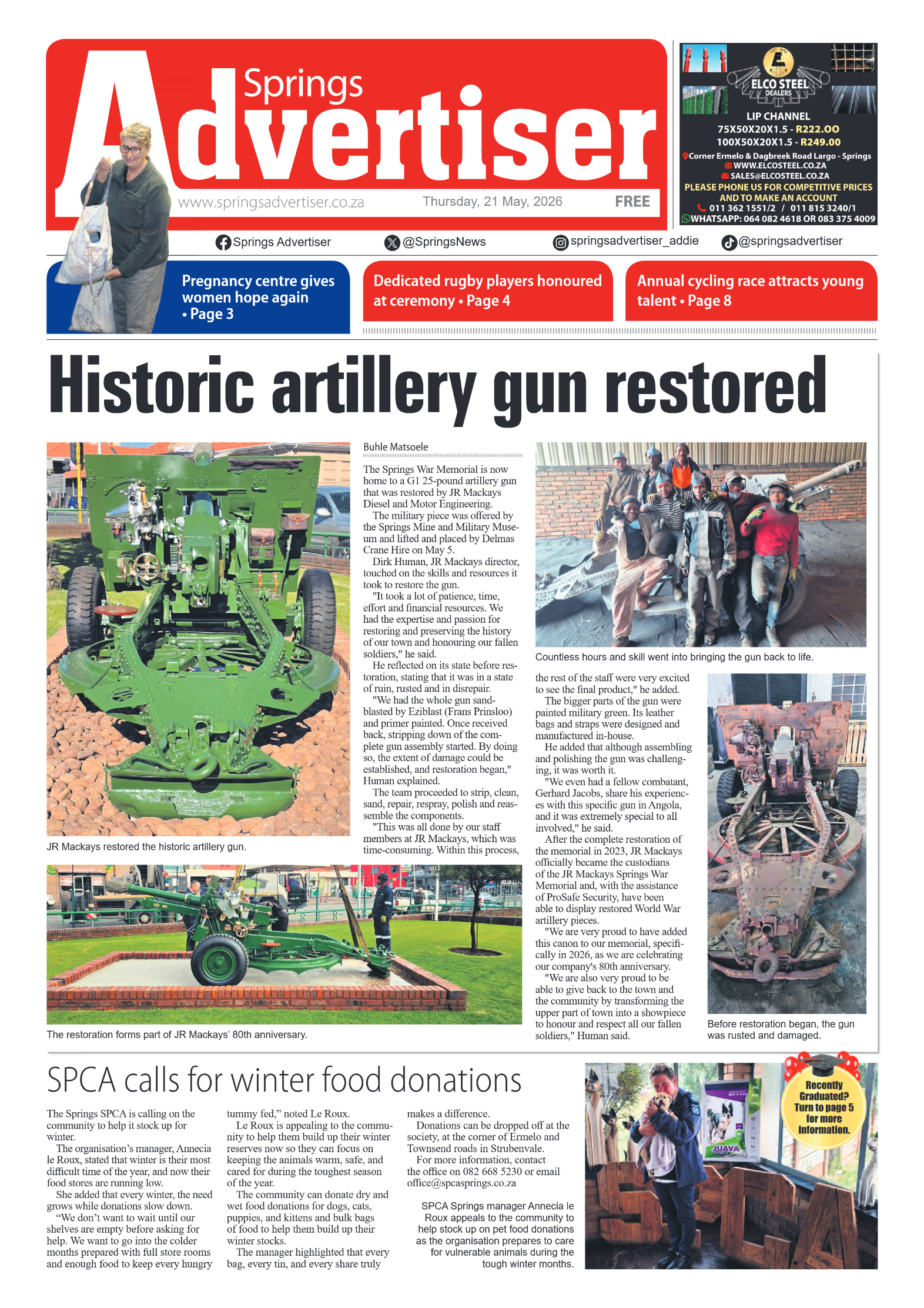 Springs Advertiser 21 May 2026 page 1