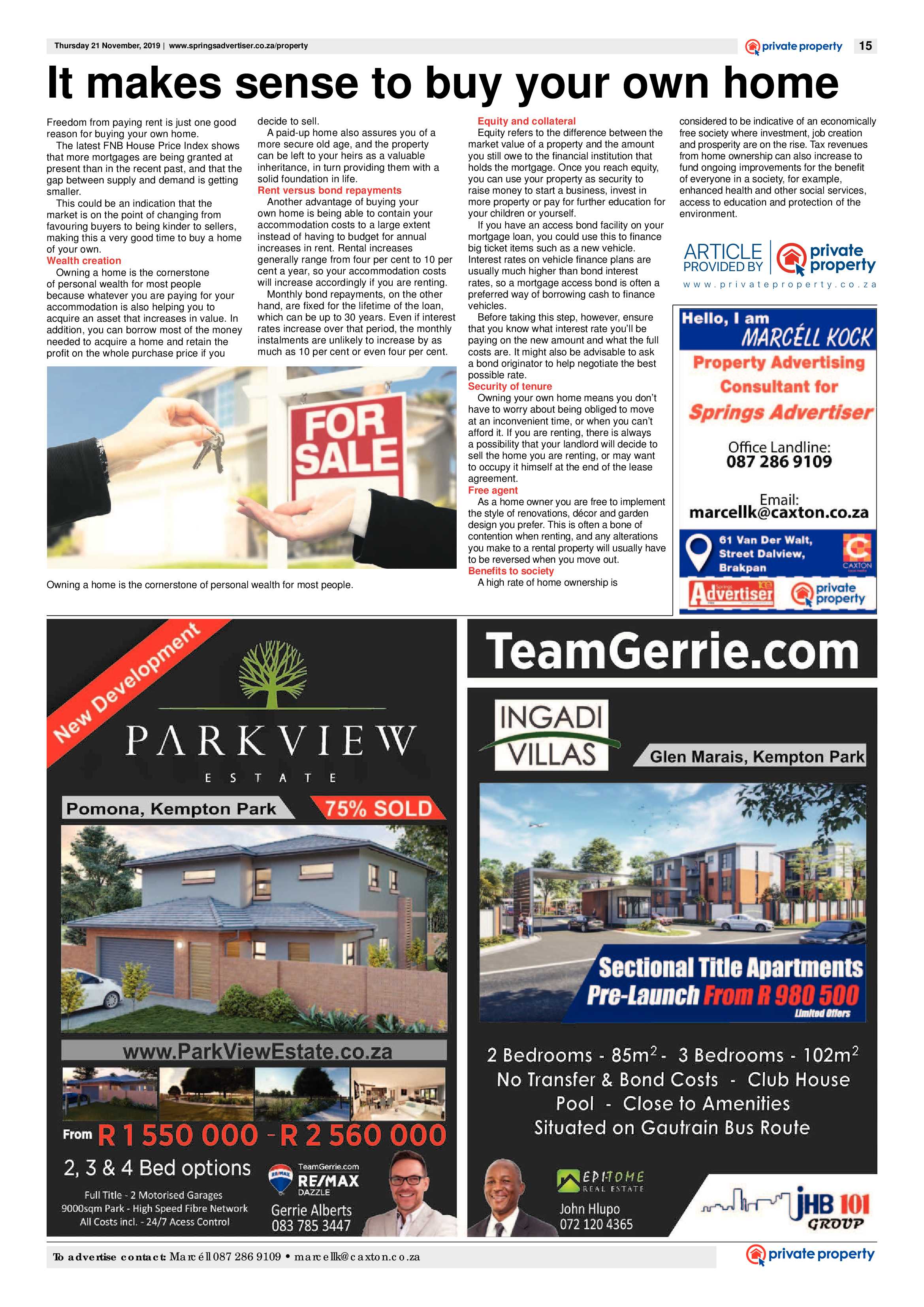 Springs Advertiser 21 November 2019 page 15