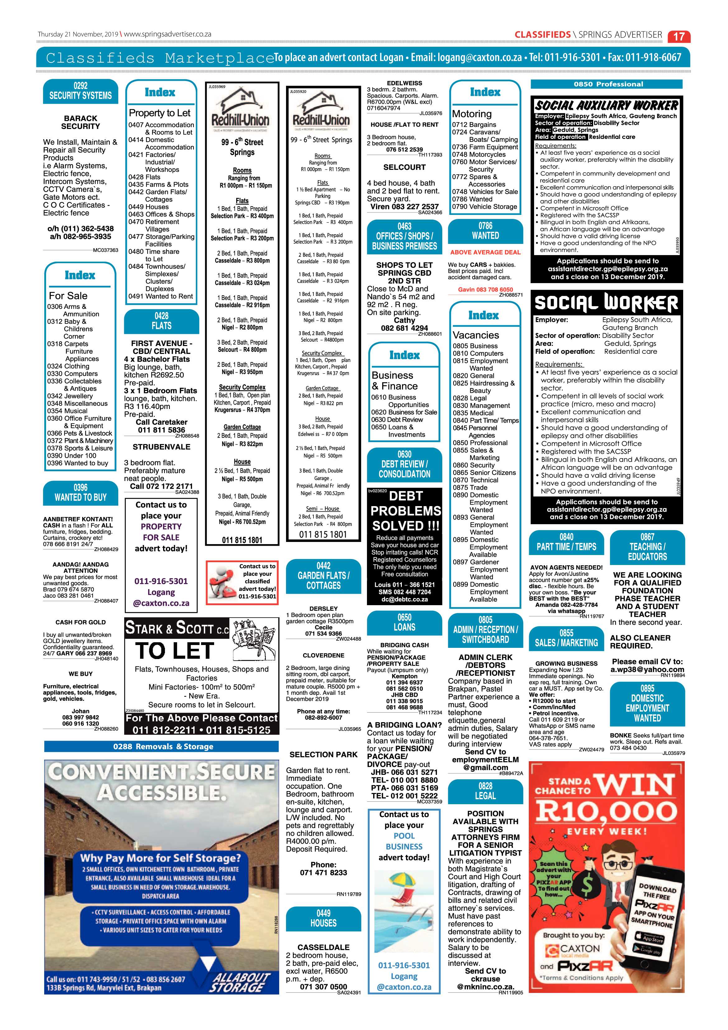 Springs Advertiser 21 November 2019 page 17