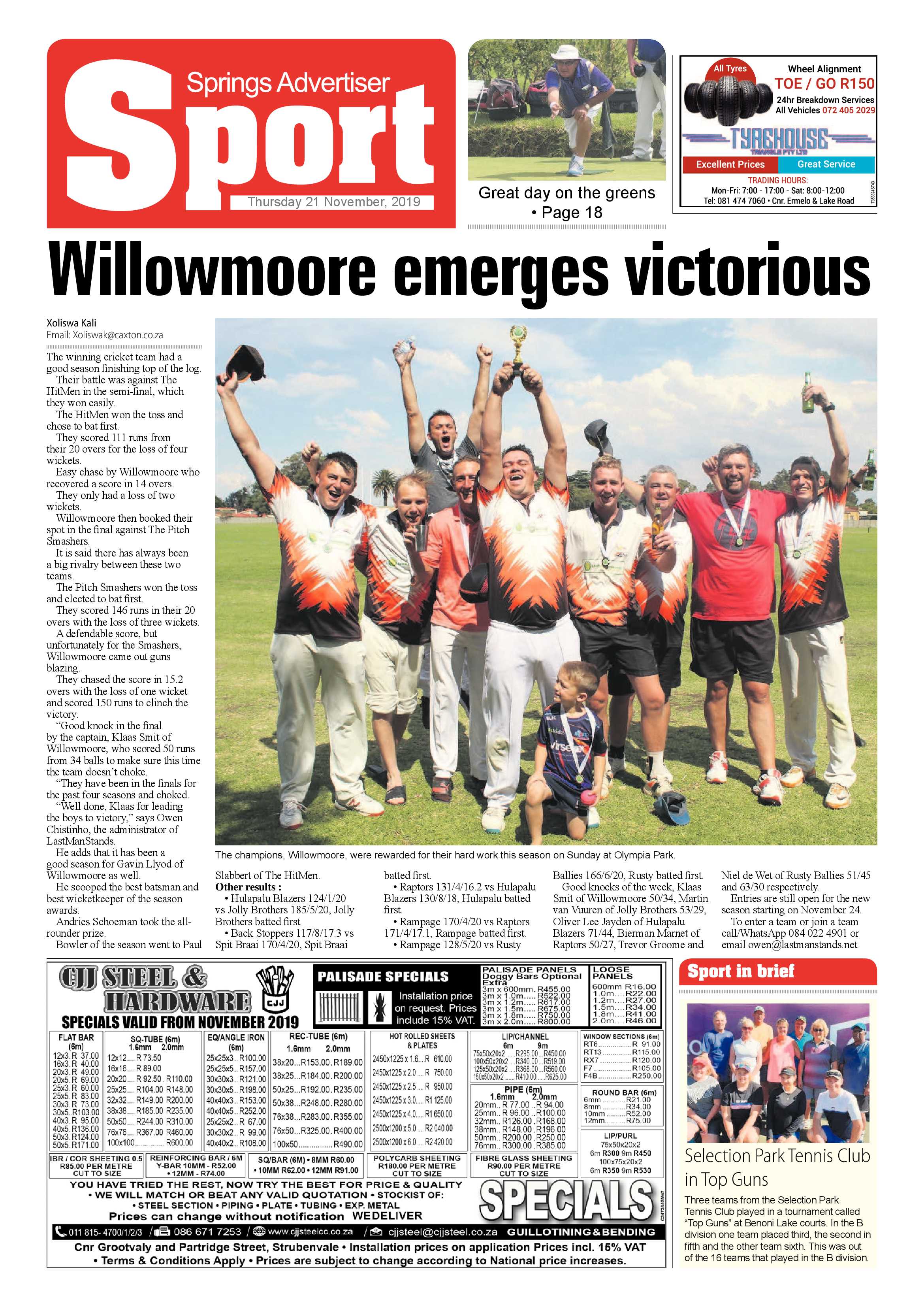 Springs Advertiser 21 November 2019 page 20