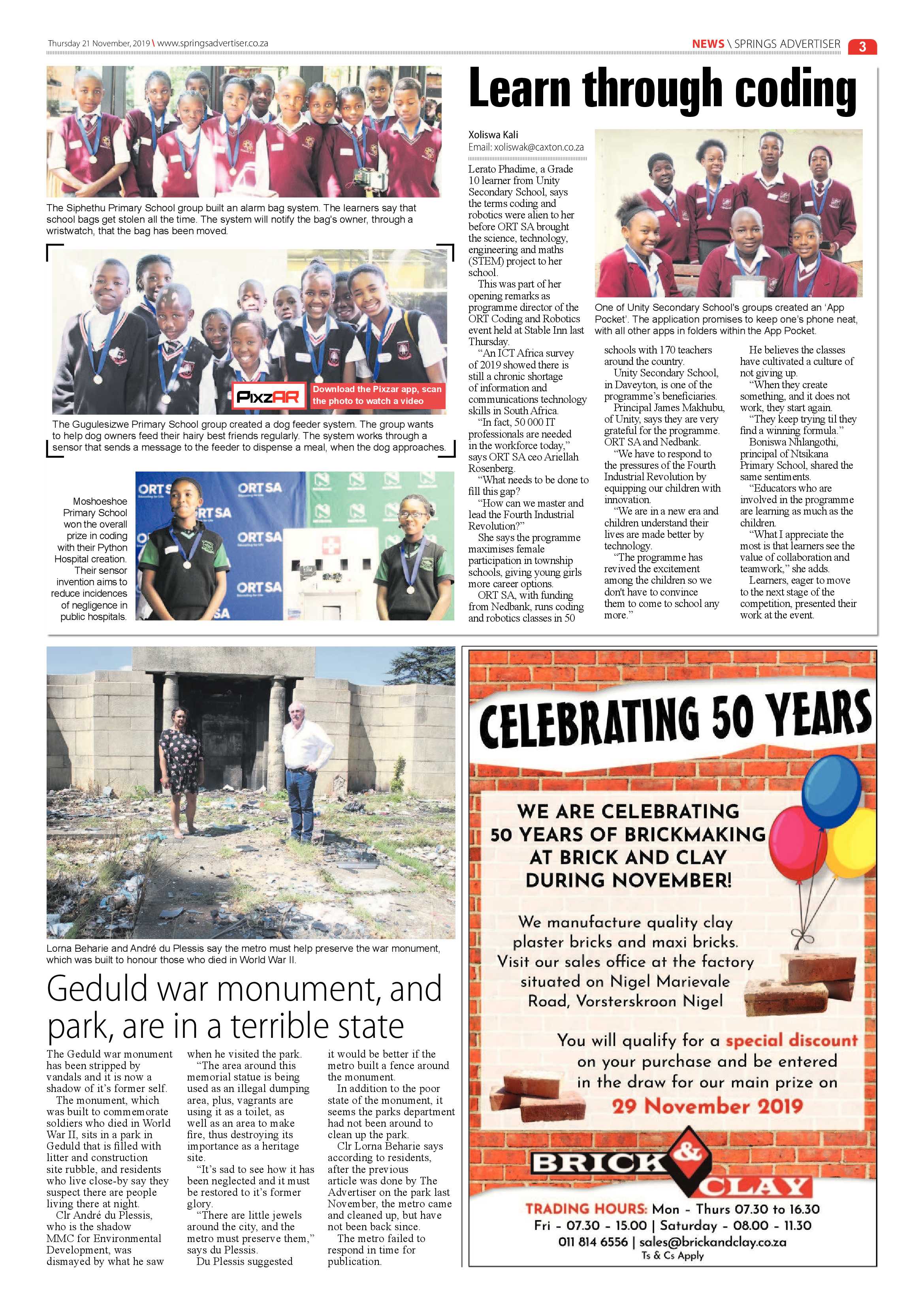 Springs Advertiser 21 November 2019 page 3