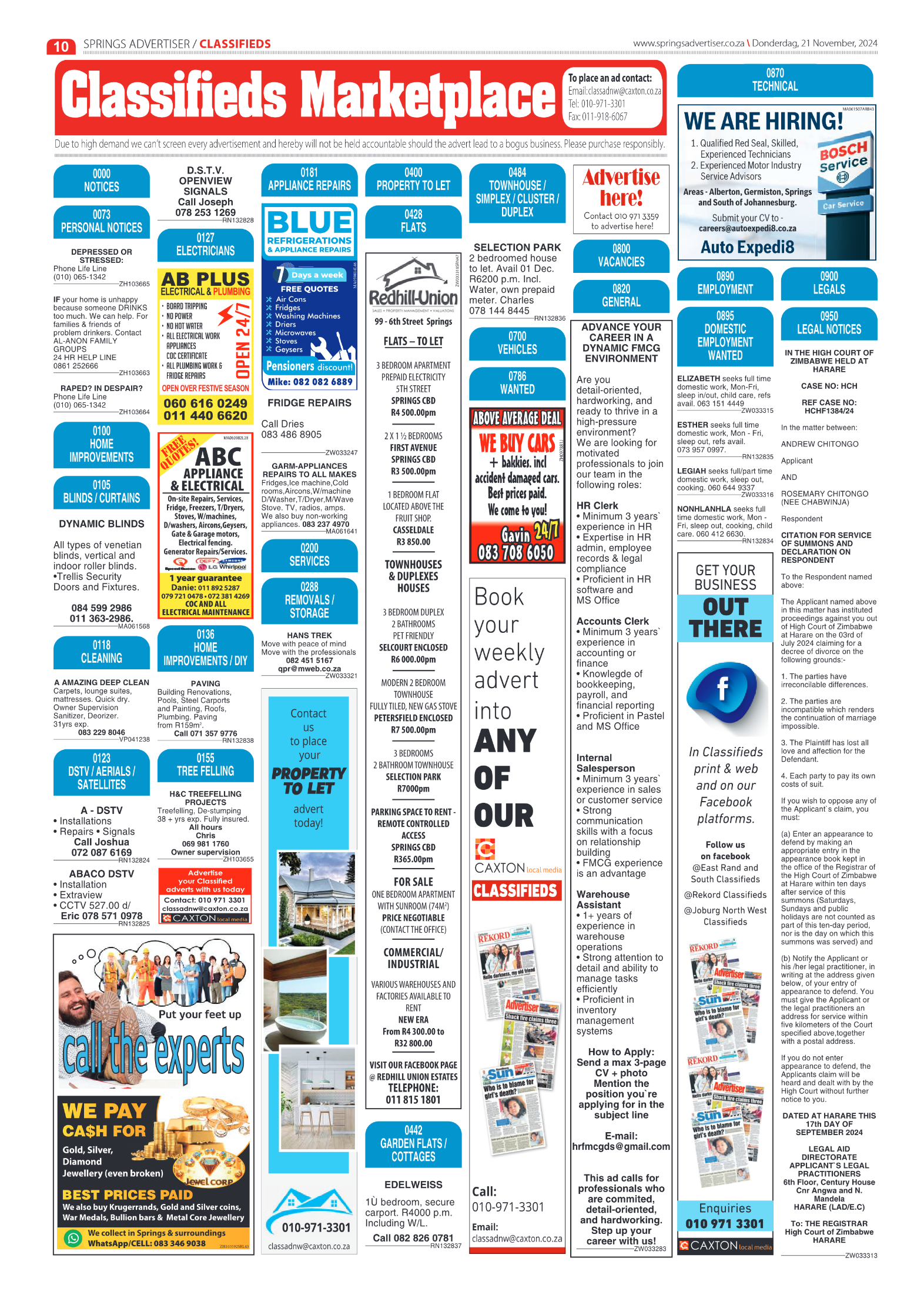 Springs Advertiser 21 November 2024 page 10