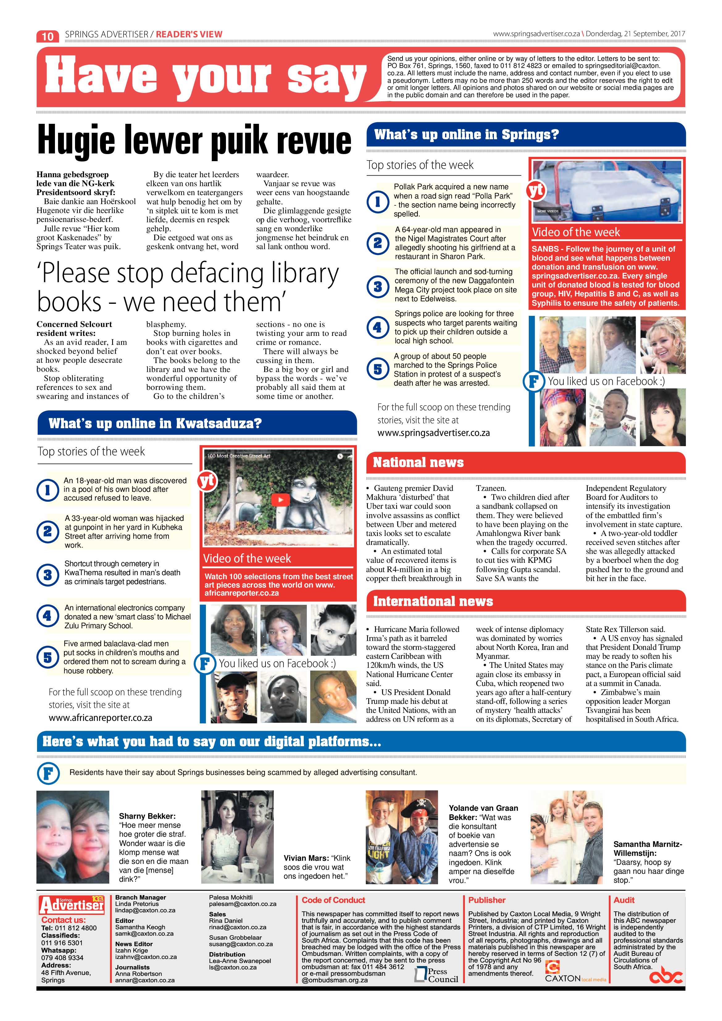 Springs Advertiser 21 September 2017 page 10