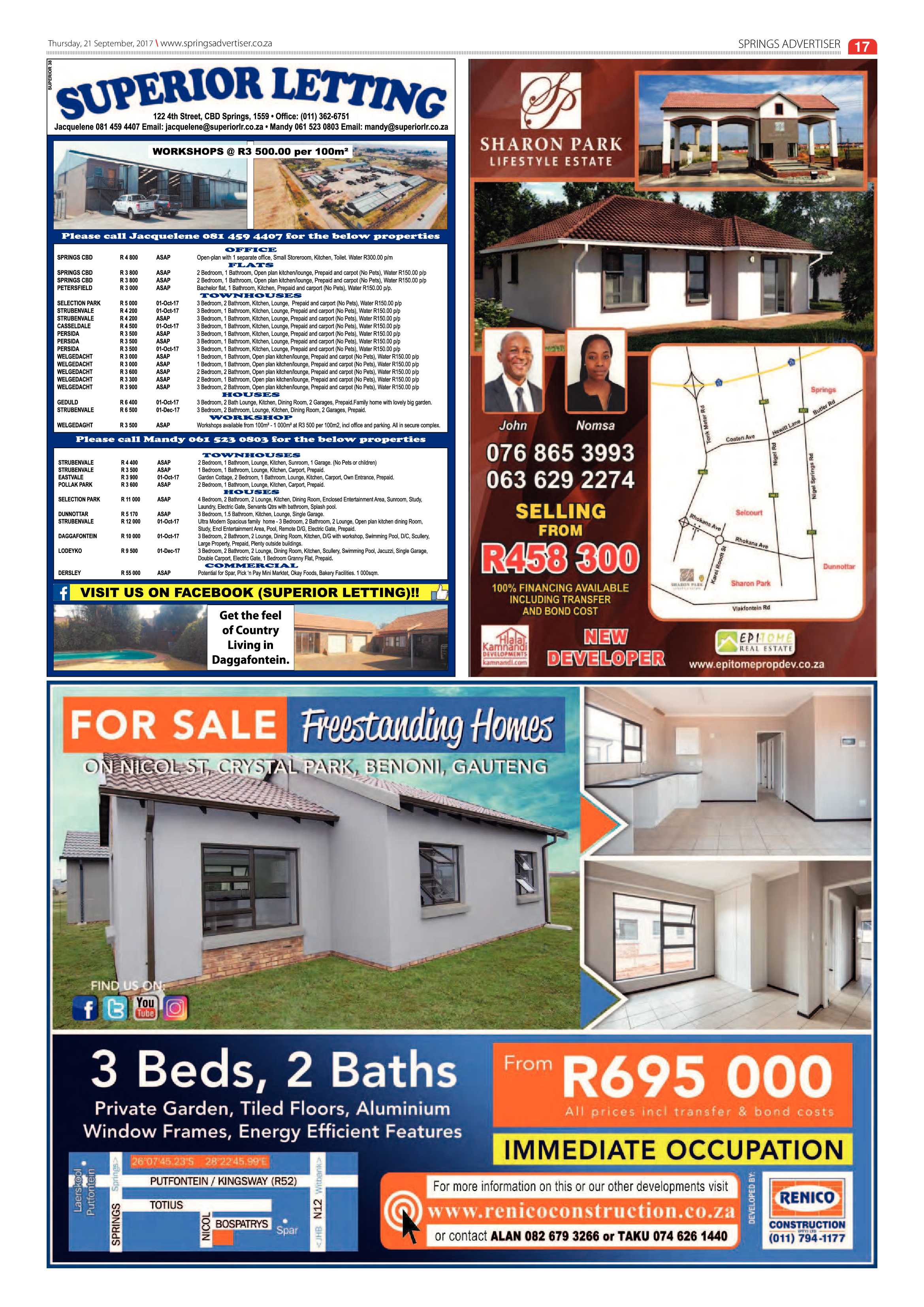 Springs Advertiser 21 September 2017 page 17