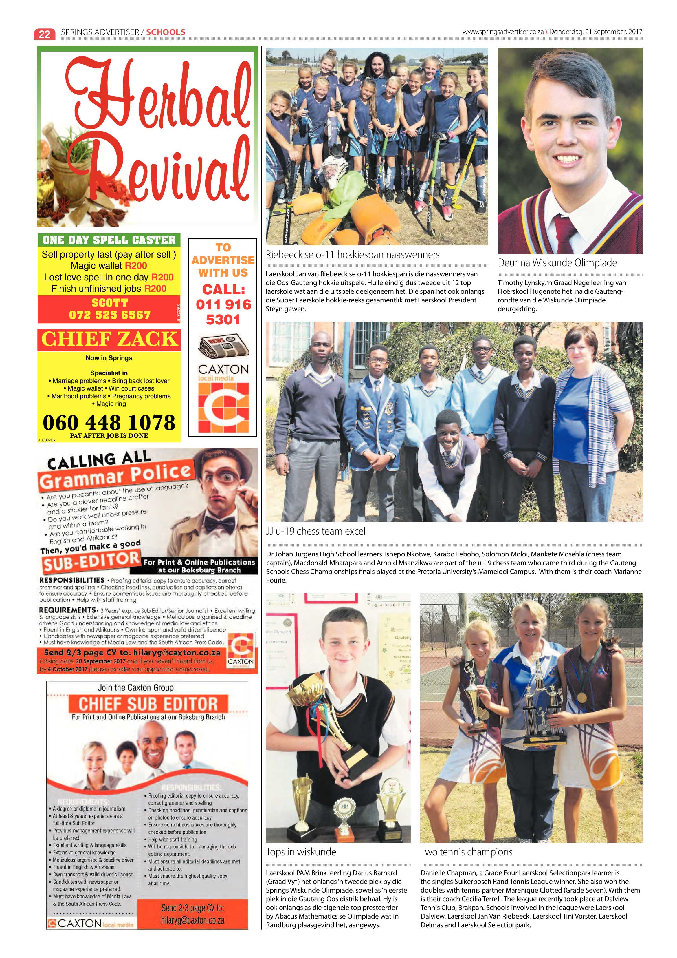 Springs Advertiser 21 September 2017 page 22