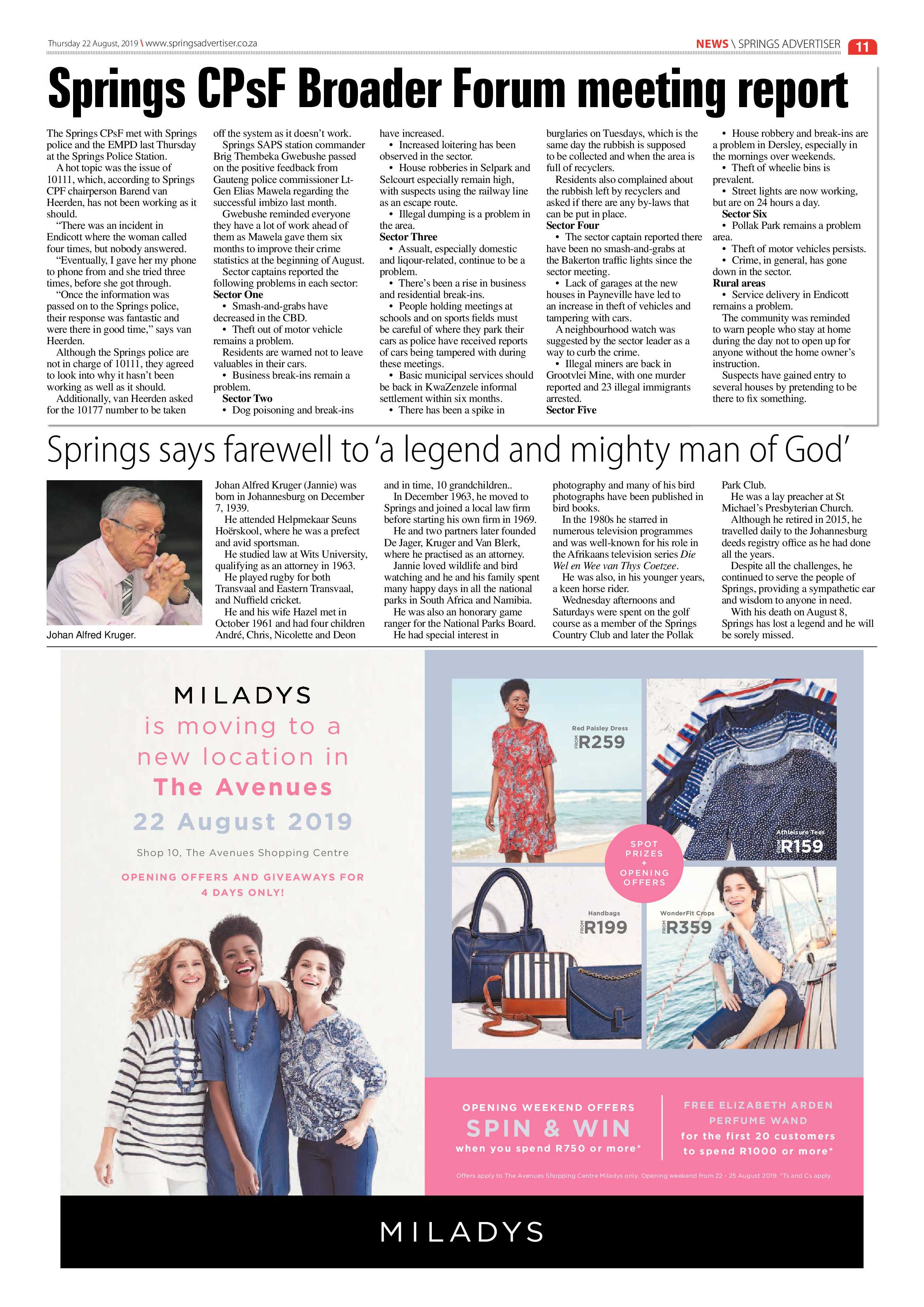 Springs Advertiser 22 August 2019 page 11