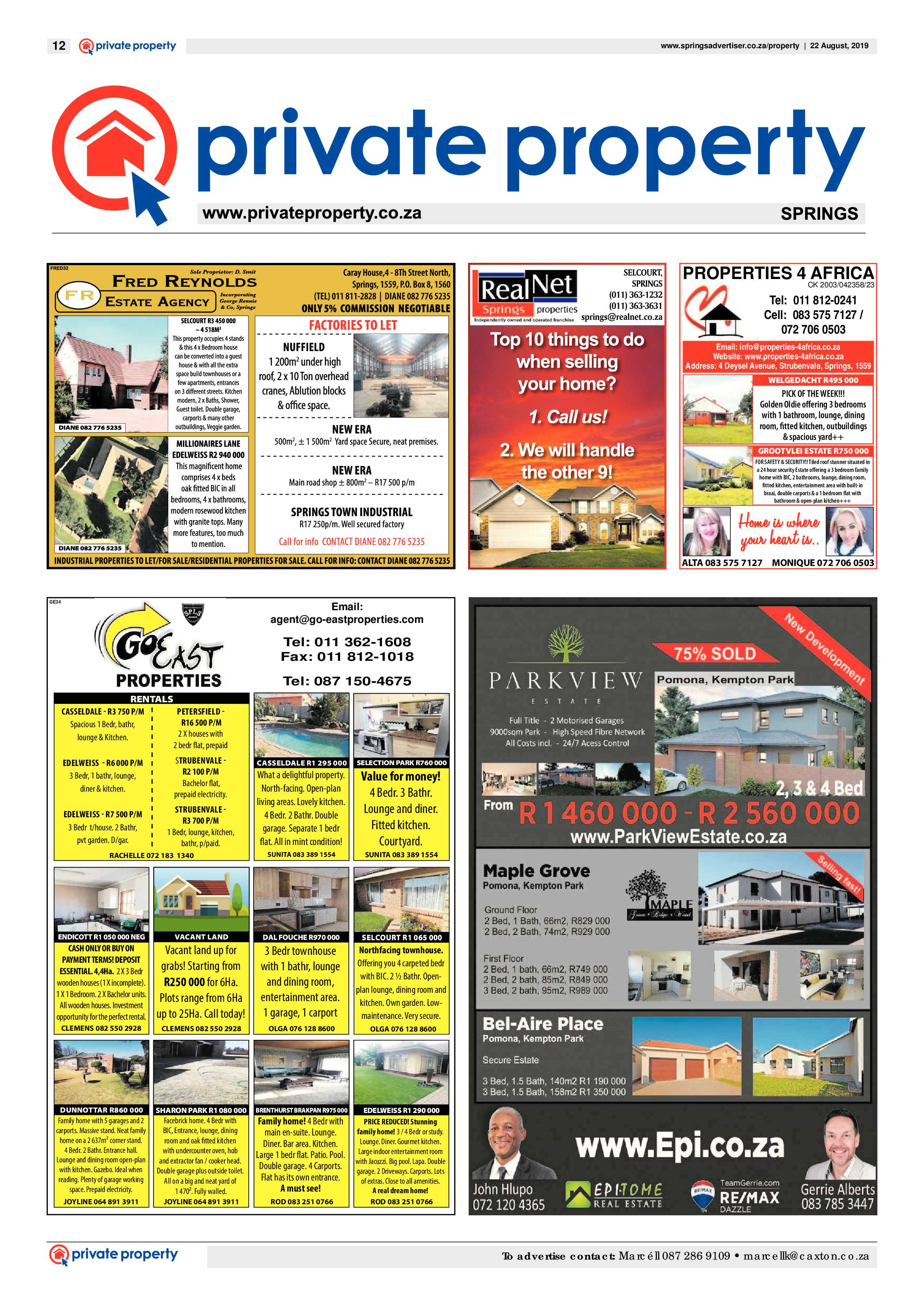 Springs Advertiser 22 August 2019 page 12