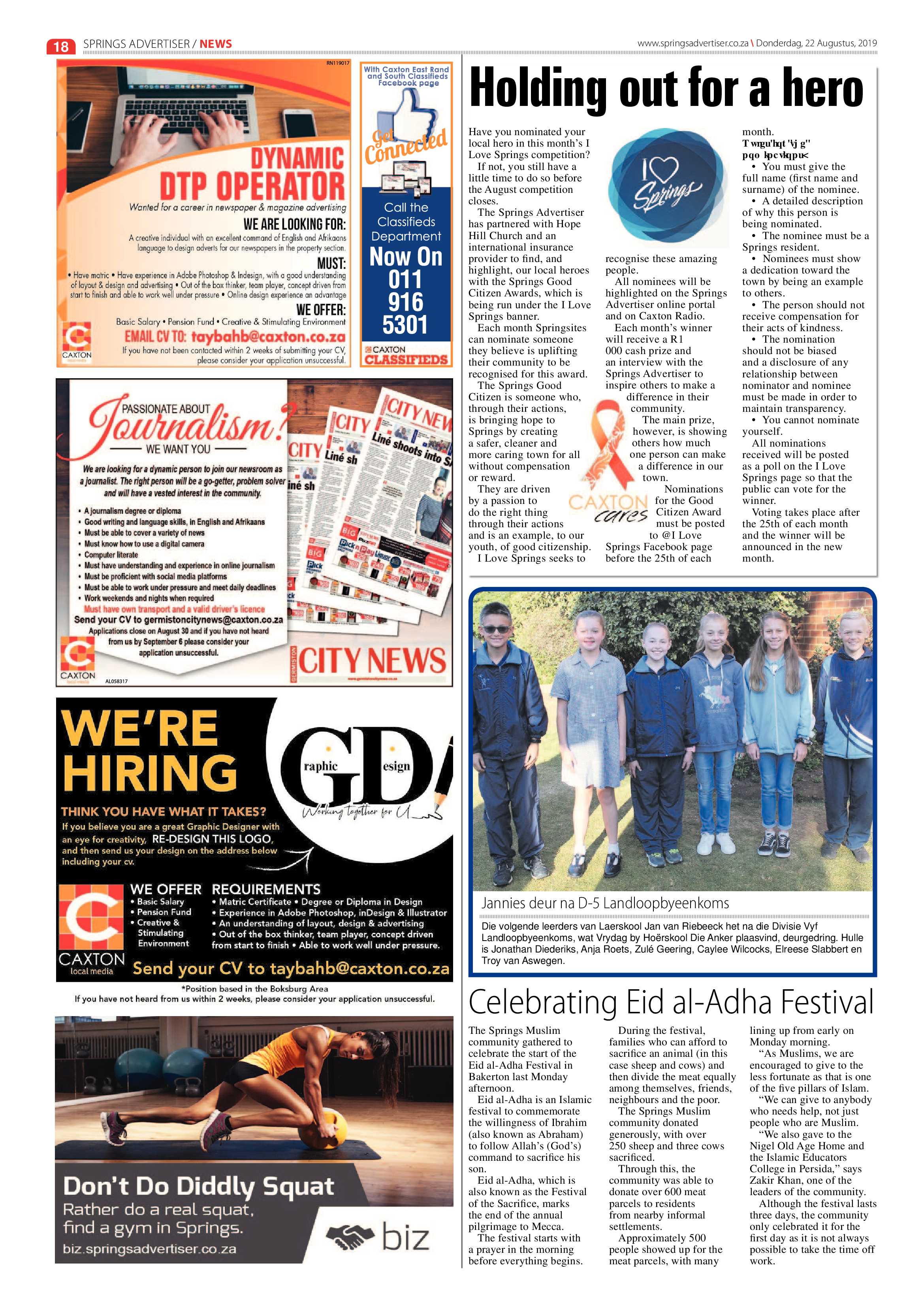 Springs Advertiser 22 August 2019 page 18