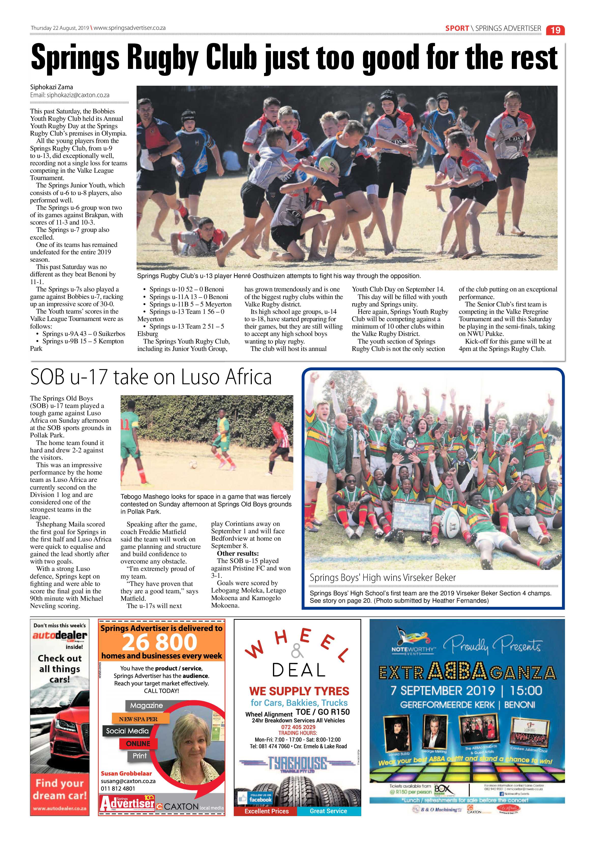 Springs Advertiser 22 August 2019 page 19