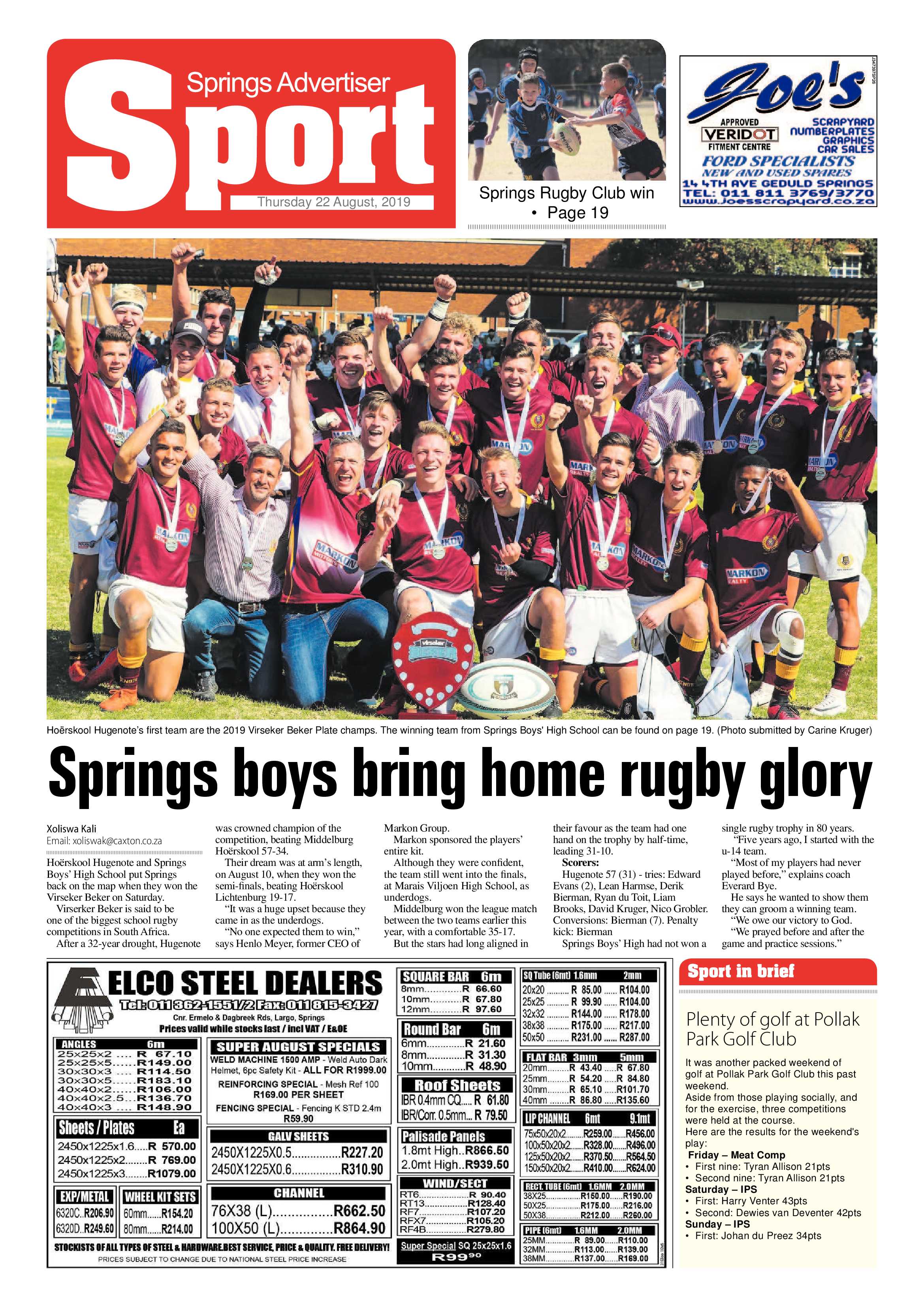 Springs Advertiser 22 August 2019 page 20