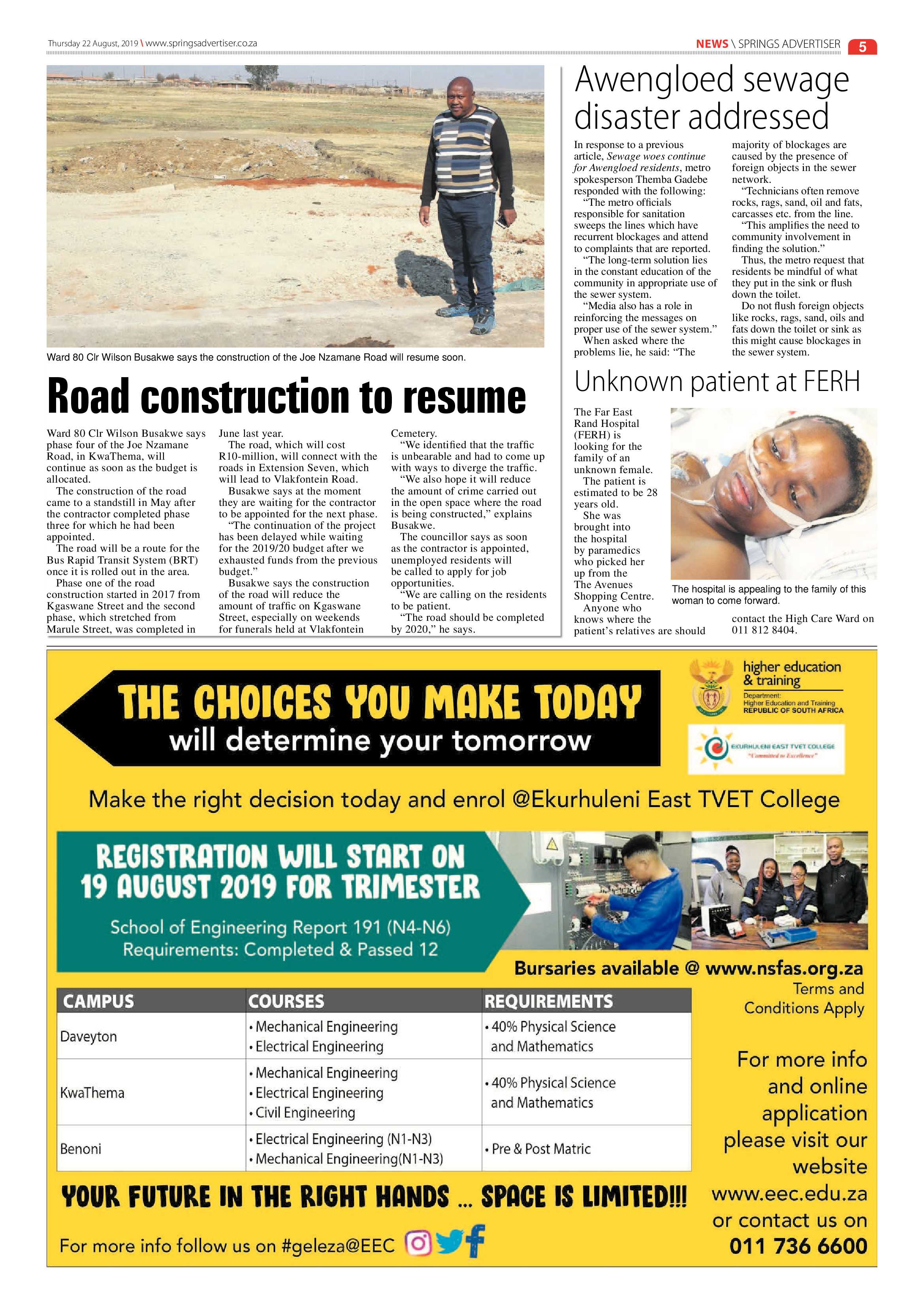 Springs Advertiser 22 August 2019 page 5