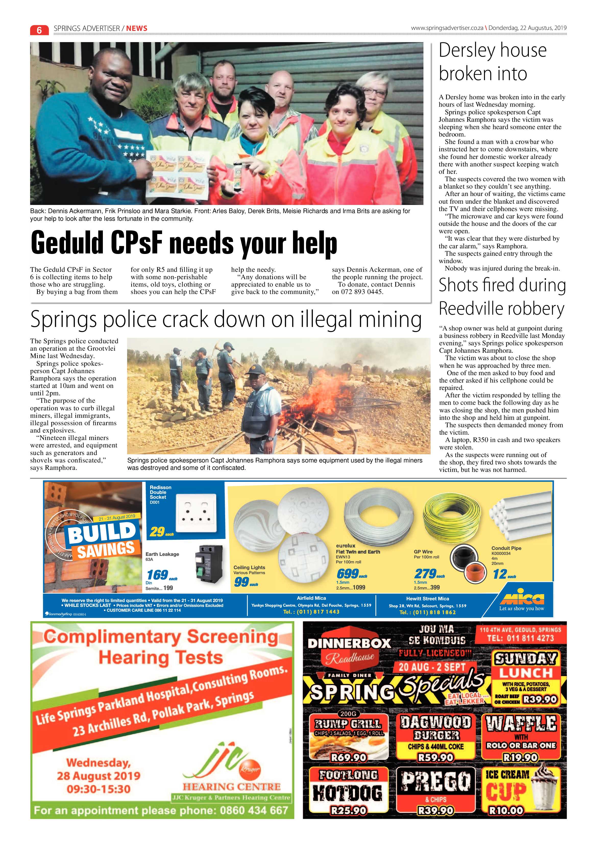 Springs Advertiser 22 August 2019 page 6