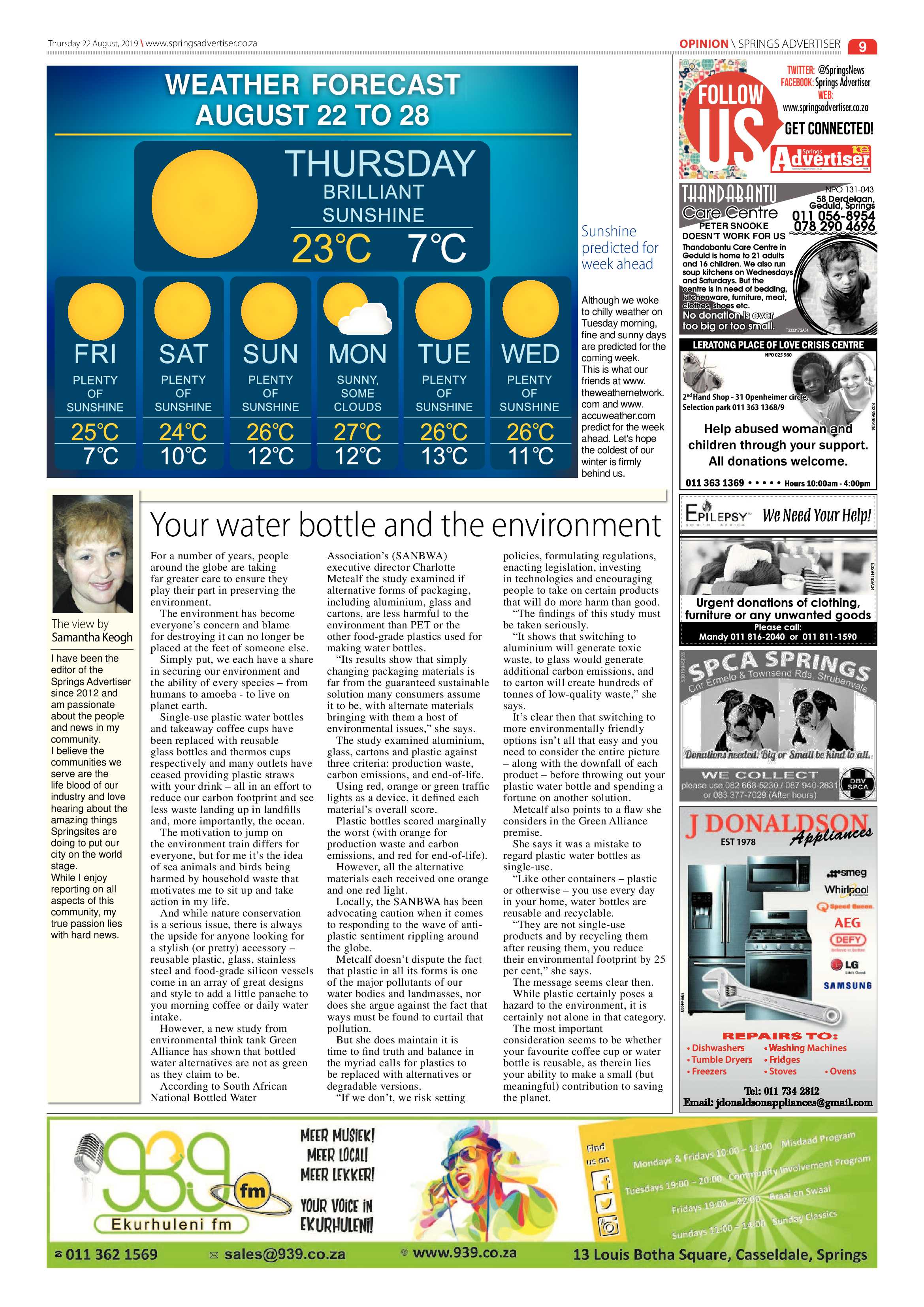 Springs Advertiser 22 August 2019 page 9