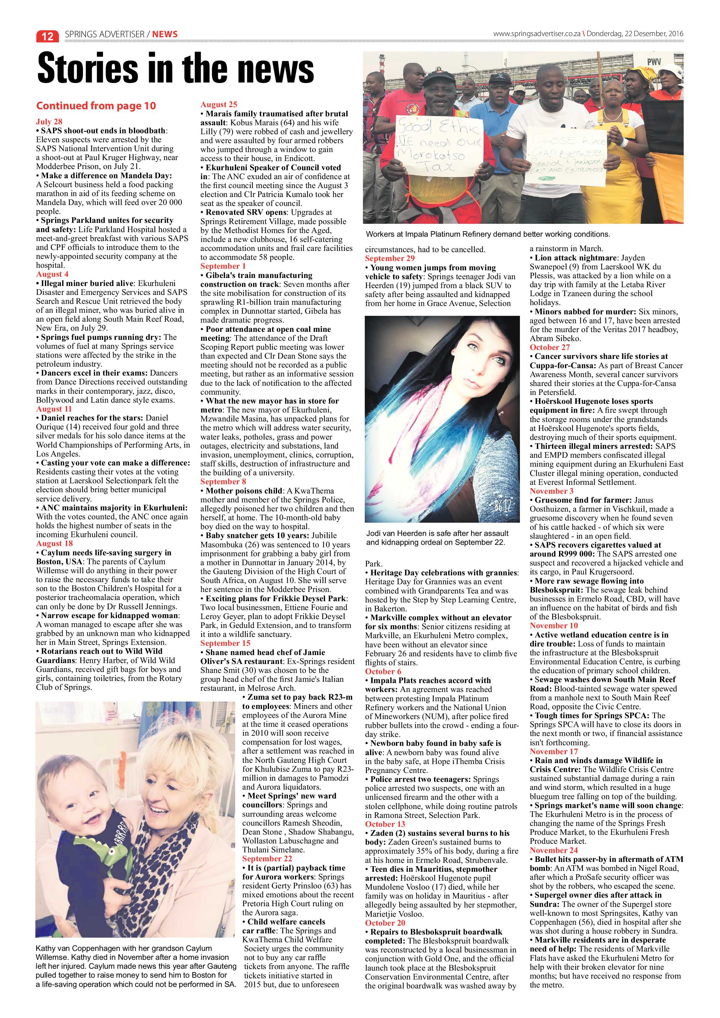 Springs Advertiser 22 December 2016 page 12