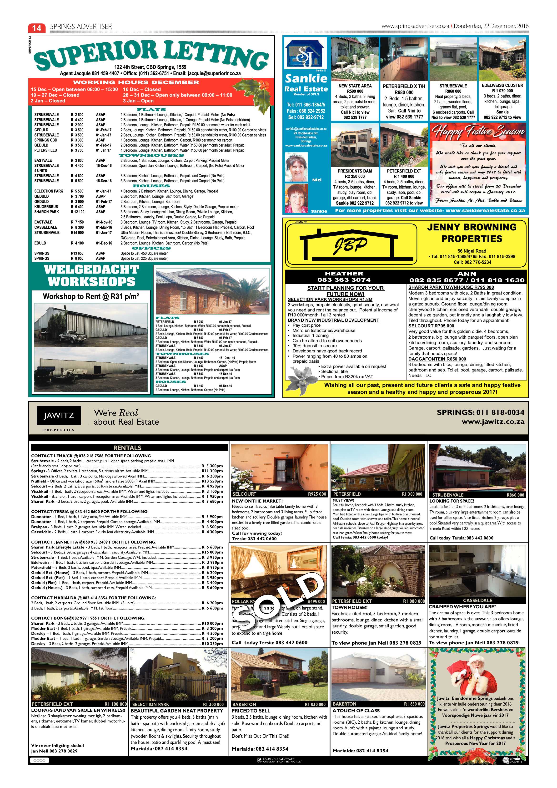 Springs Advertiser 22 December 2016 page 14