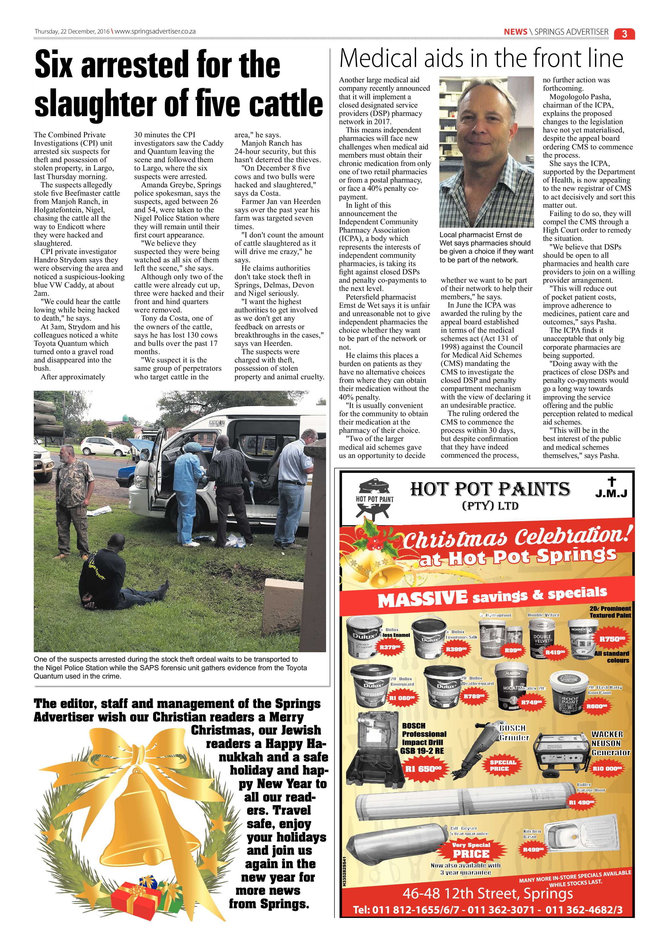 Springs Advertiser 22 December 2016 page 3