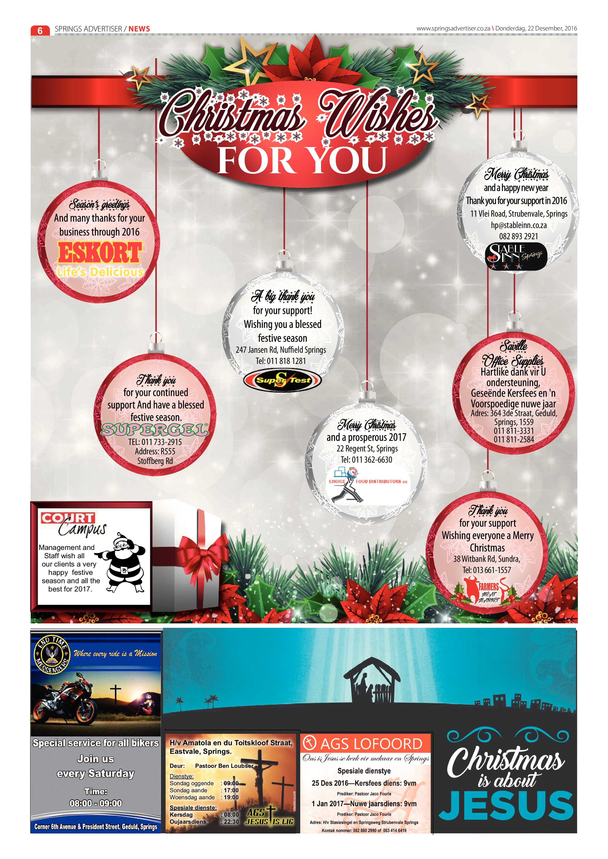 Springs Advertiser 22 December 2016 page 6