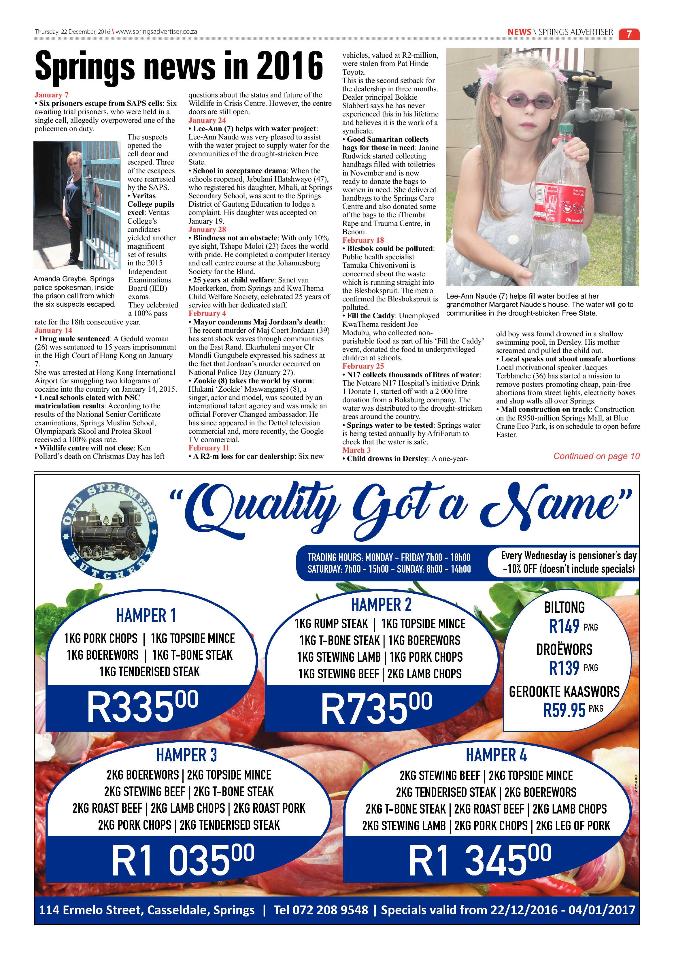 Springs Advertiser 22 December 2016 page 7