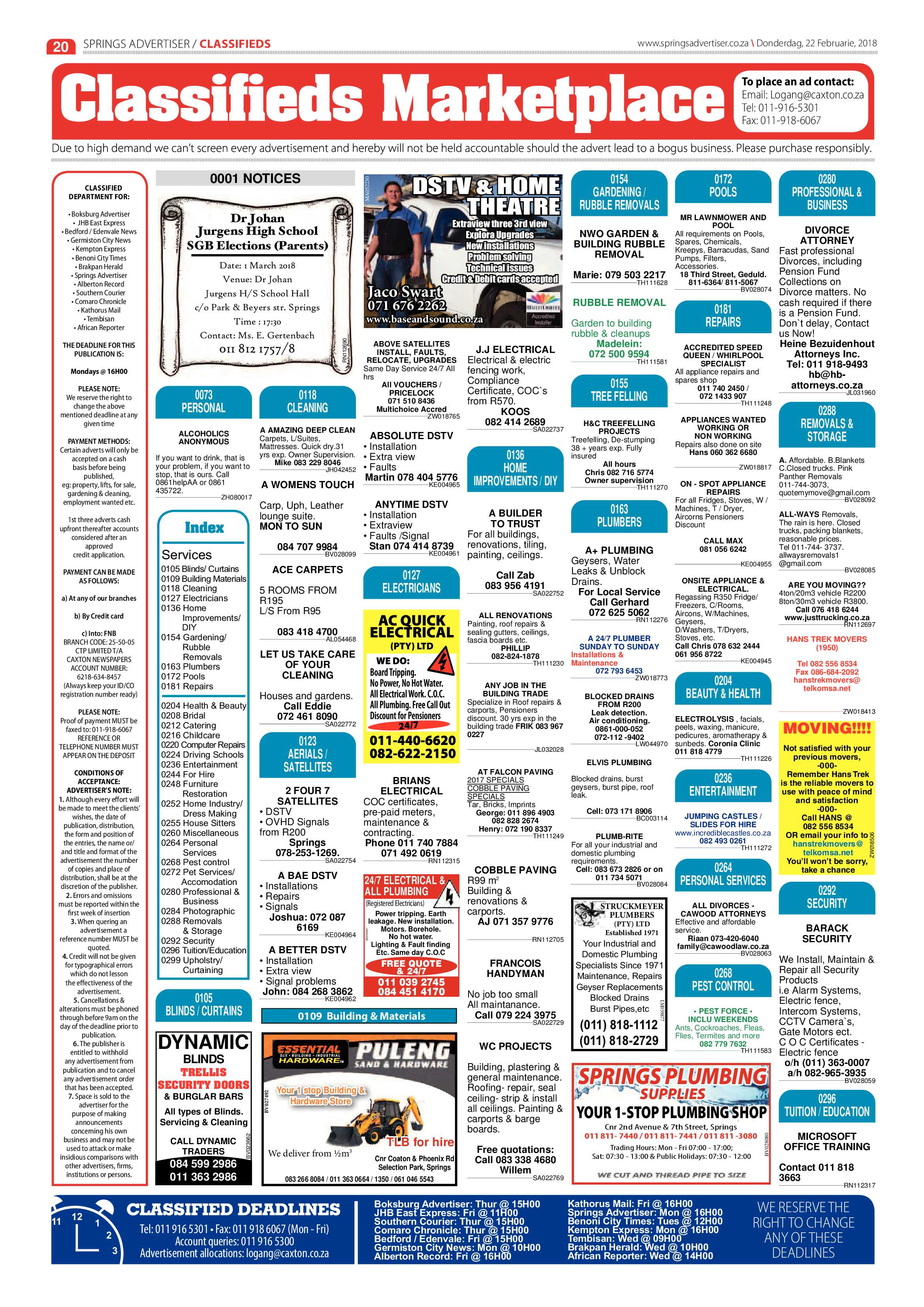 Springs Advertiser 22 February 2018 page 22