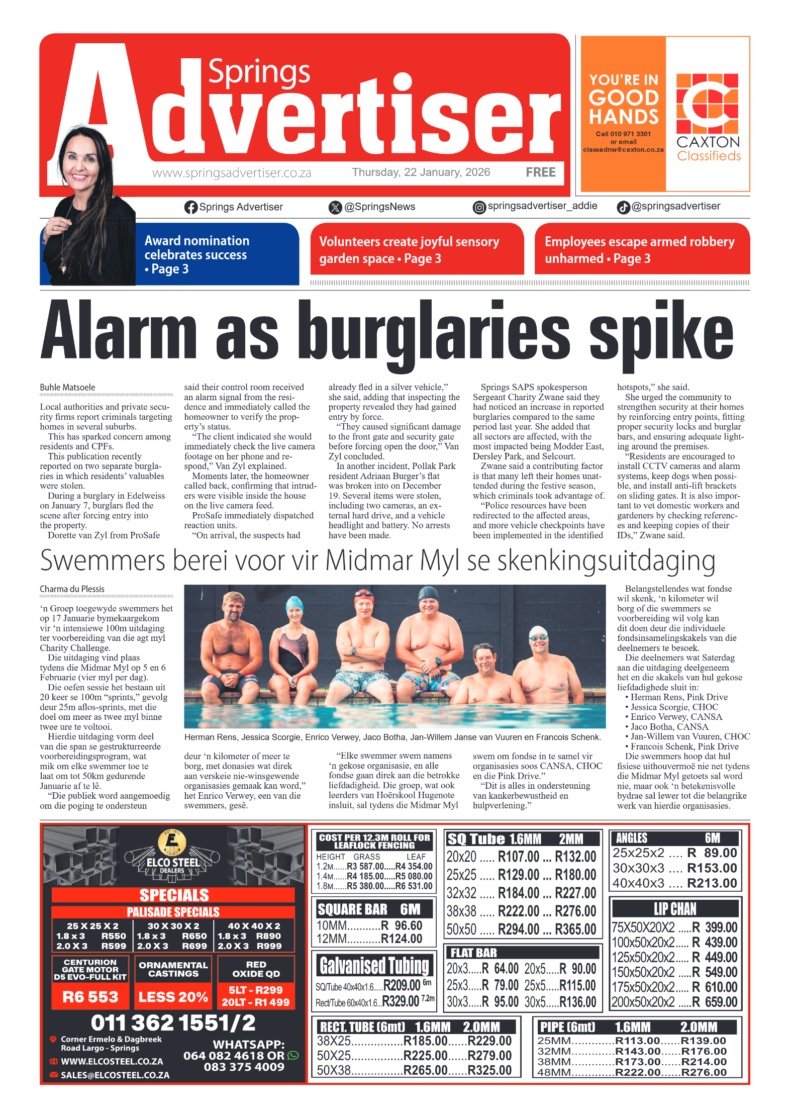 Springs Advertiser 22 January 2026 page 1