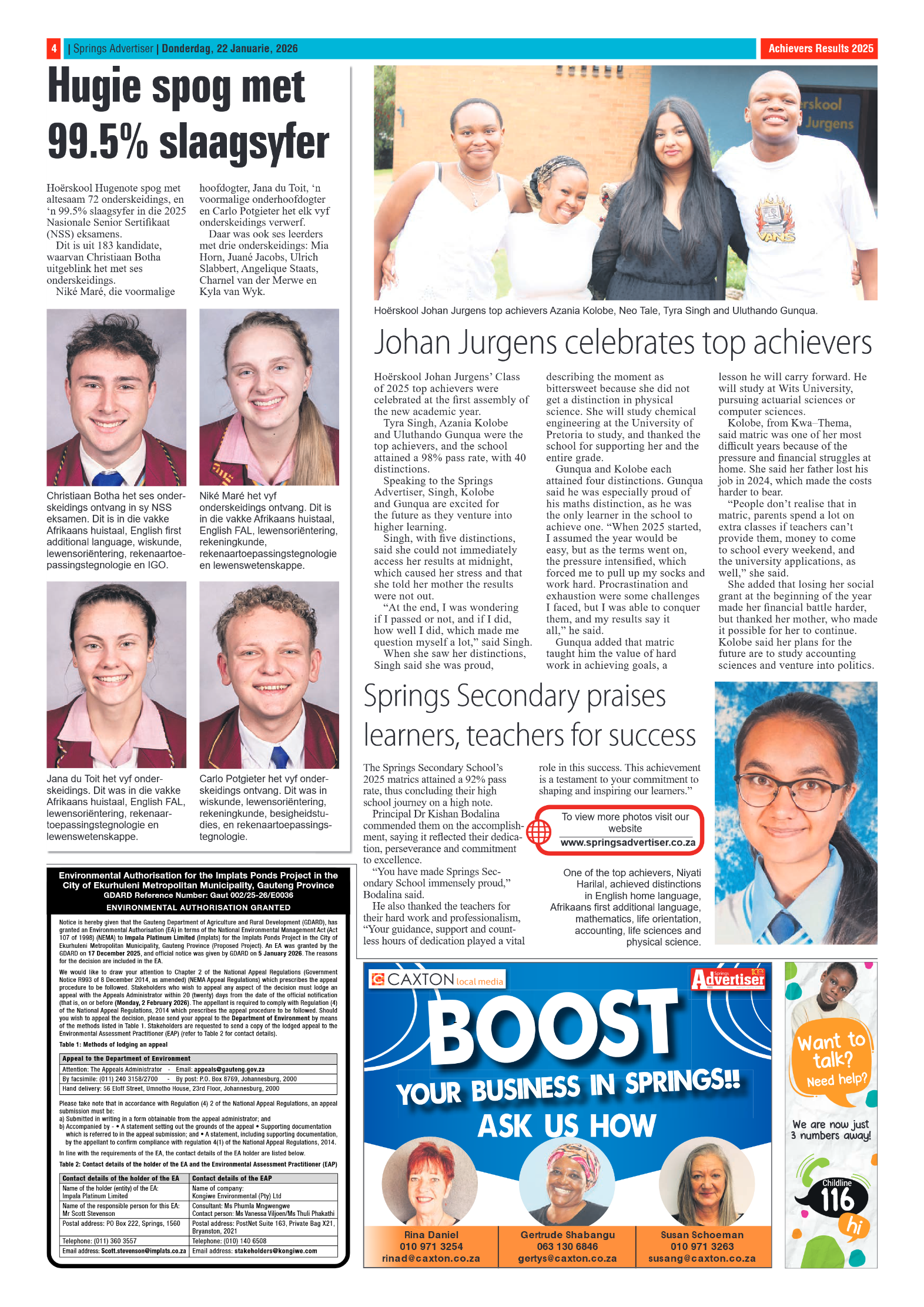 Springs Advertiser 22 January 2026 page 4