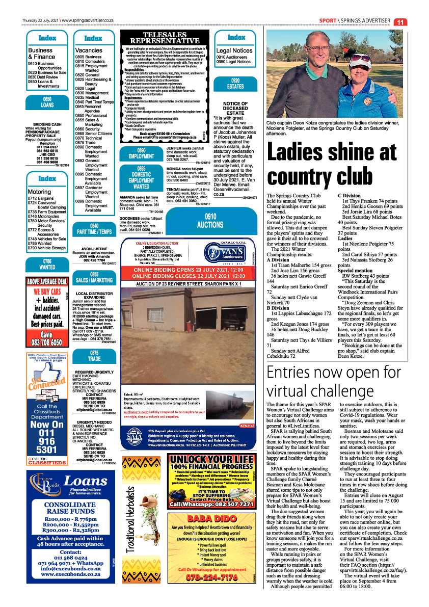 Springs Advertiser 22 July 2021 page 11