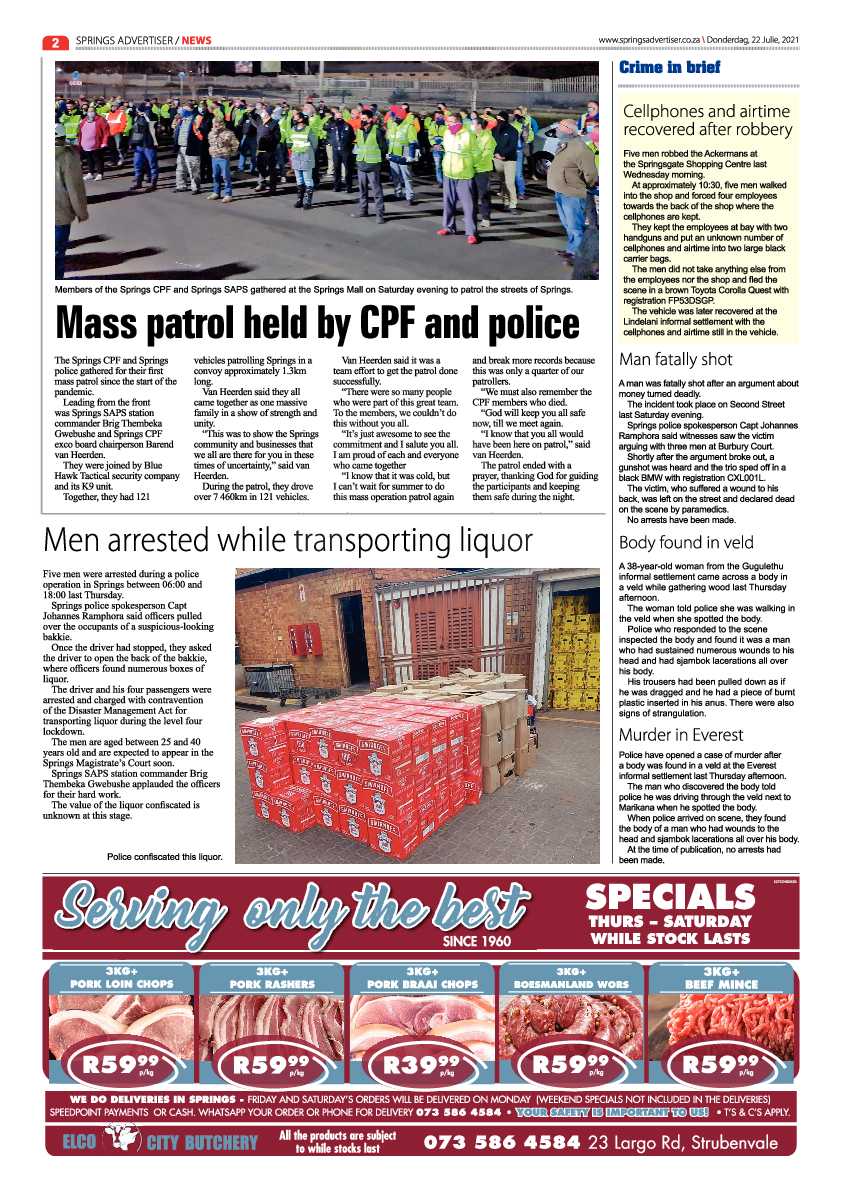 Springs Advertiser 22 July 2021 page 2