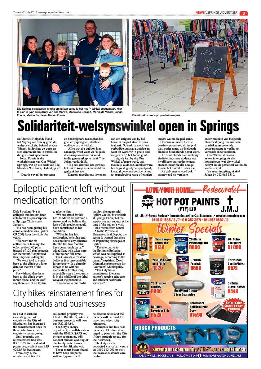 Springs Advertiser 22 July 2021 page 3