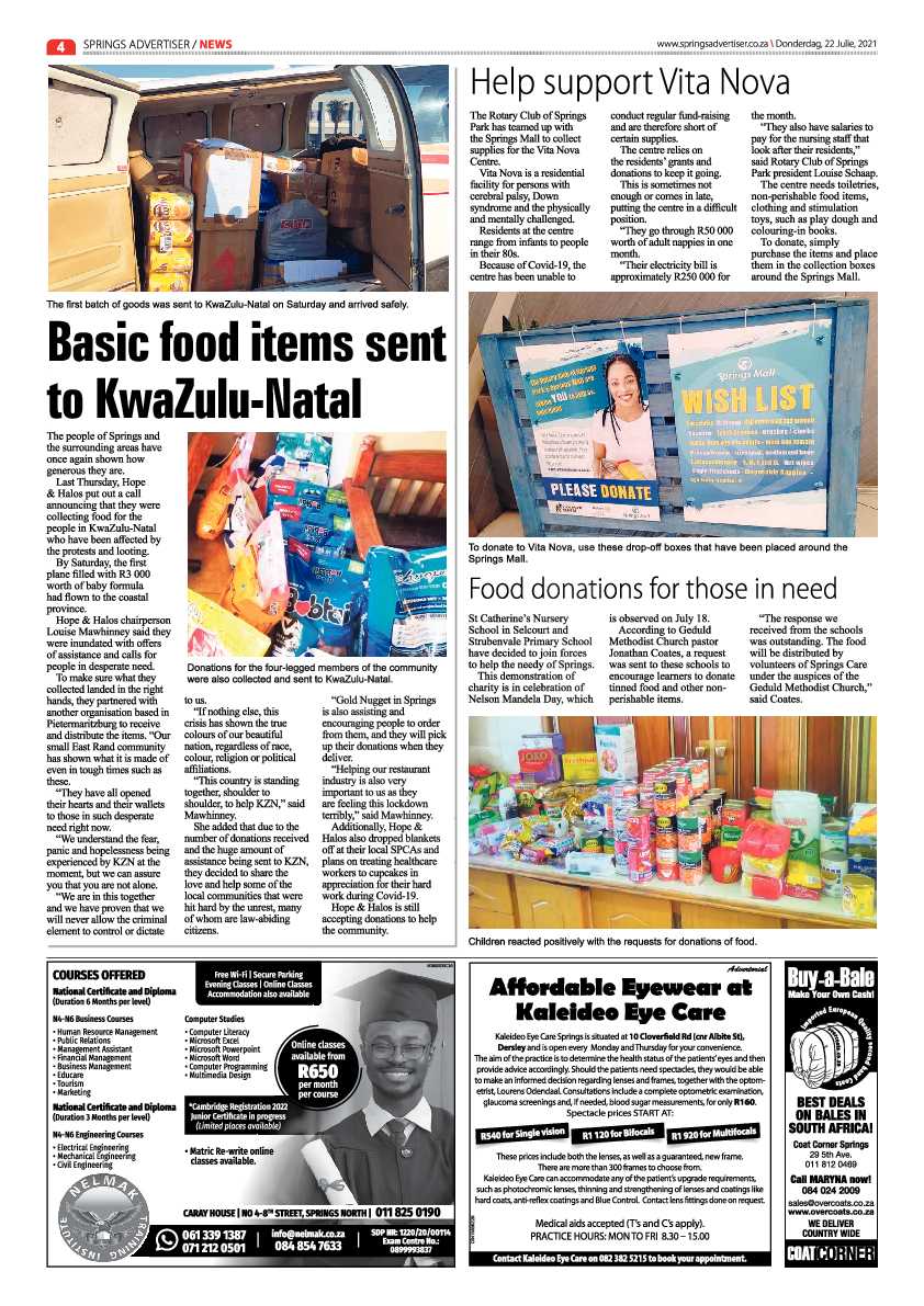 Springs Advertiser 22 July 2021 page 4
