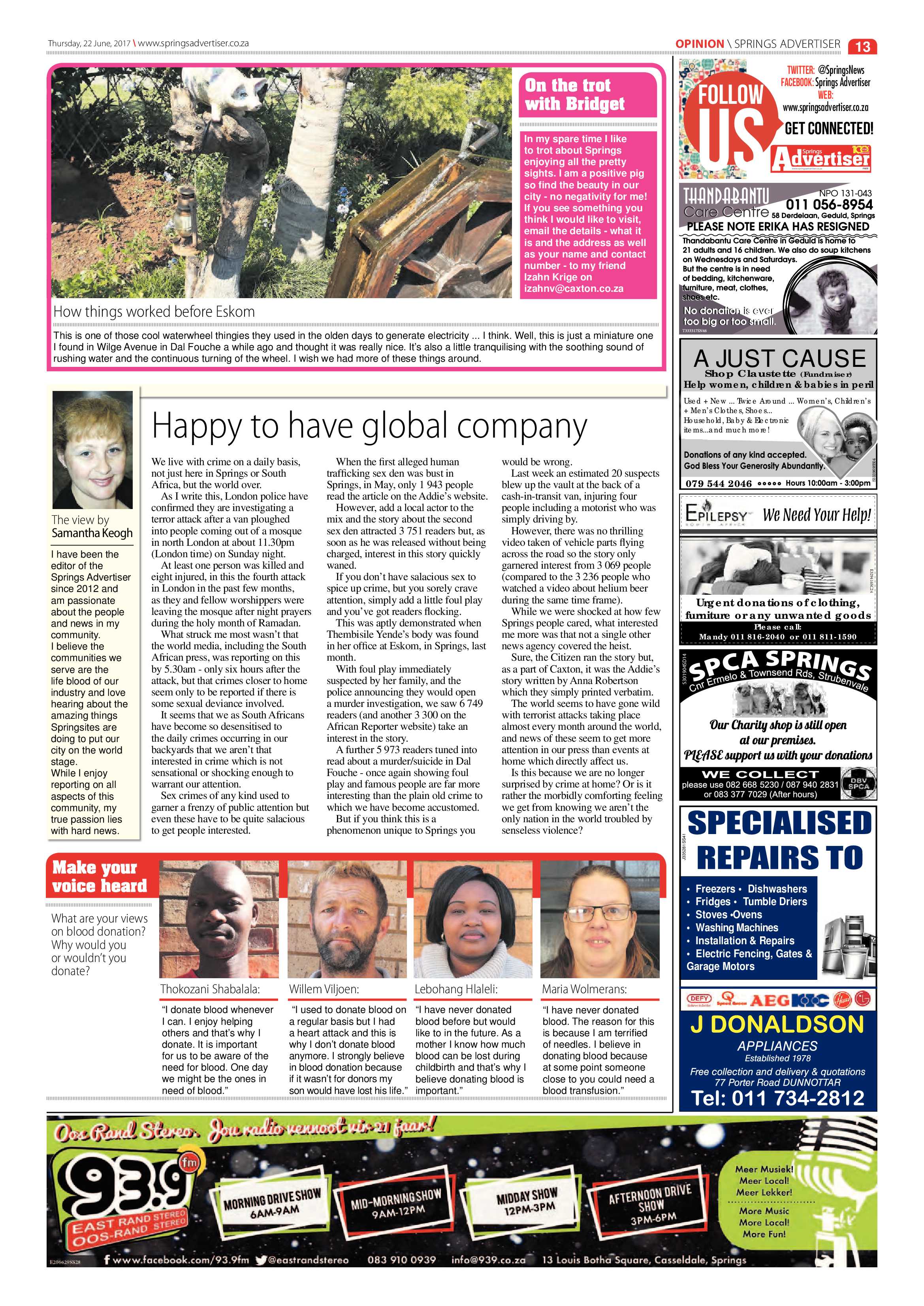 Springs Advertiser 22 June 2017 page 15