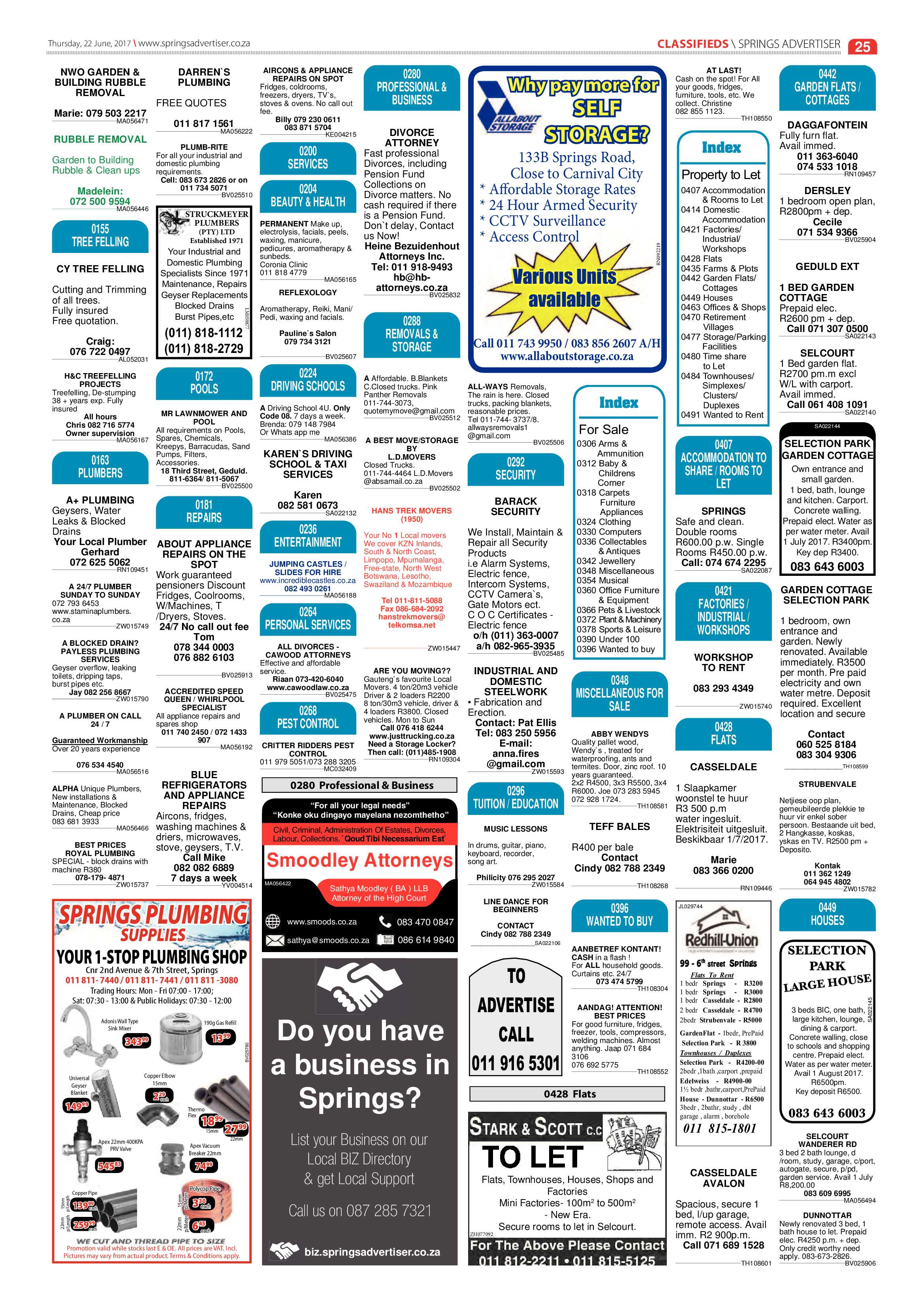 Springs Advertiser 22 June 2017 page 27