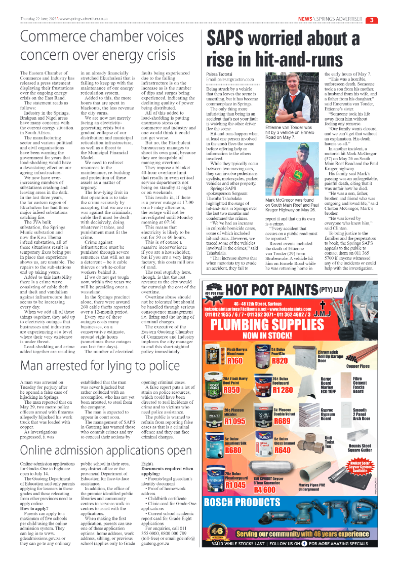 Springs Advertiser 22 June 2023 page 3