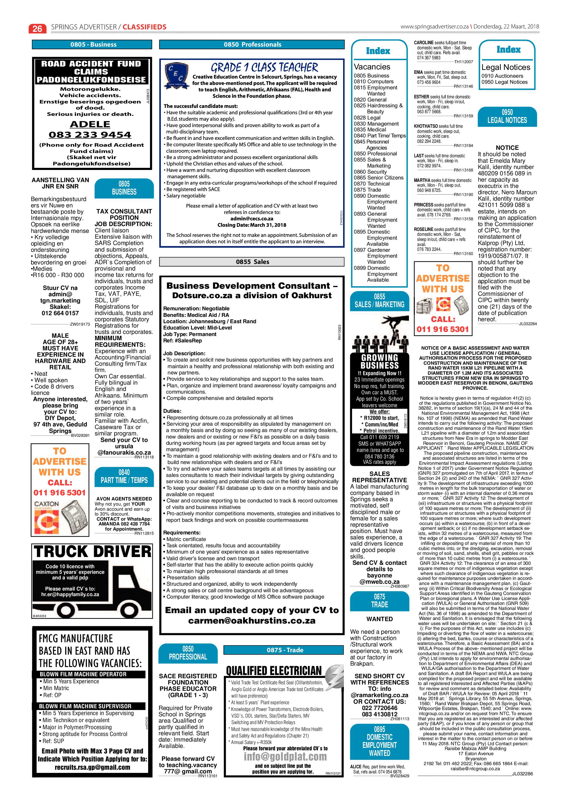 Springs Advertiser 22 March 2018 page 28