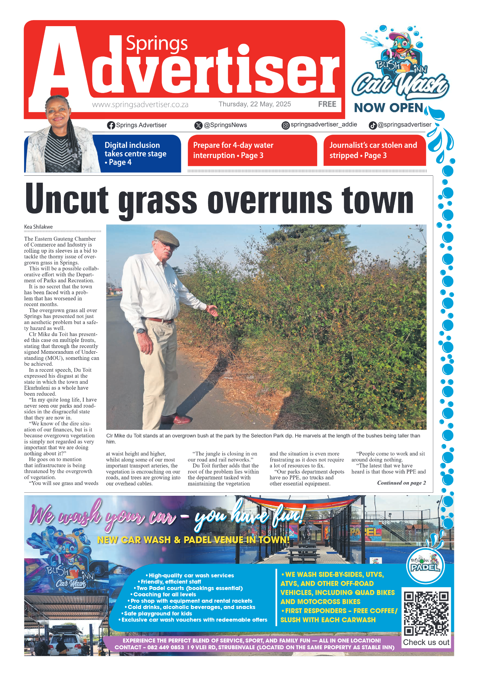 Springs Advertiser 22 May 2025 page 1