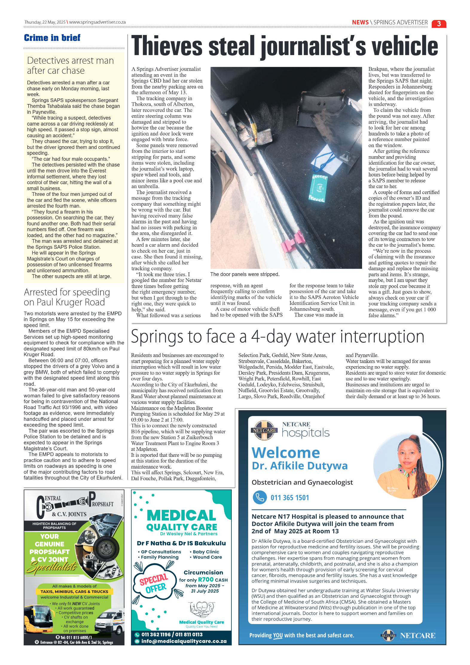 Springs Advertiser 22 May 2025 page 3